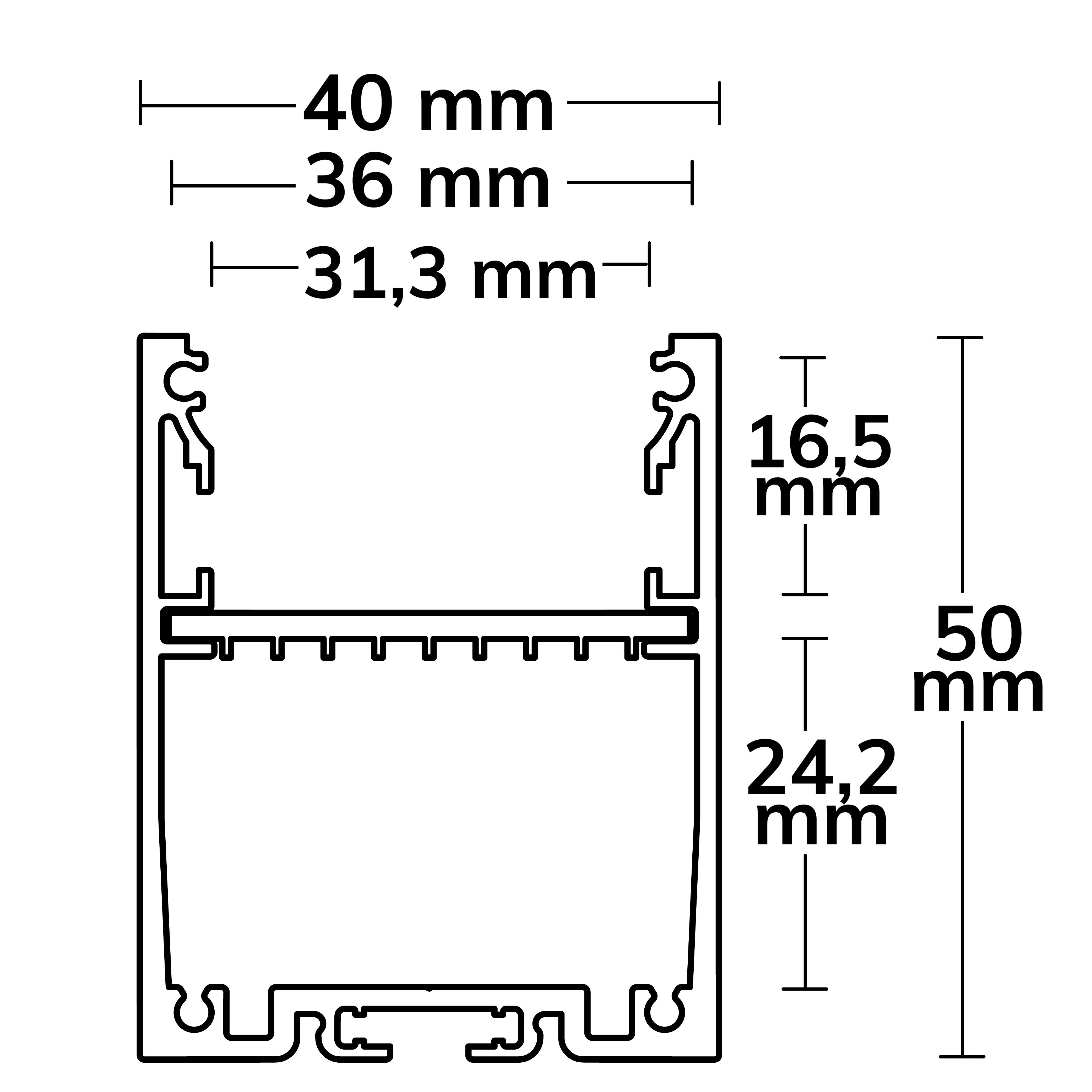 ISOLED LED Aufbauprofil LAMP30 V1 Aluminium silber pulverbeschichtet, 200cm - 2