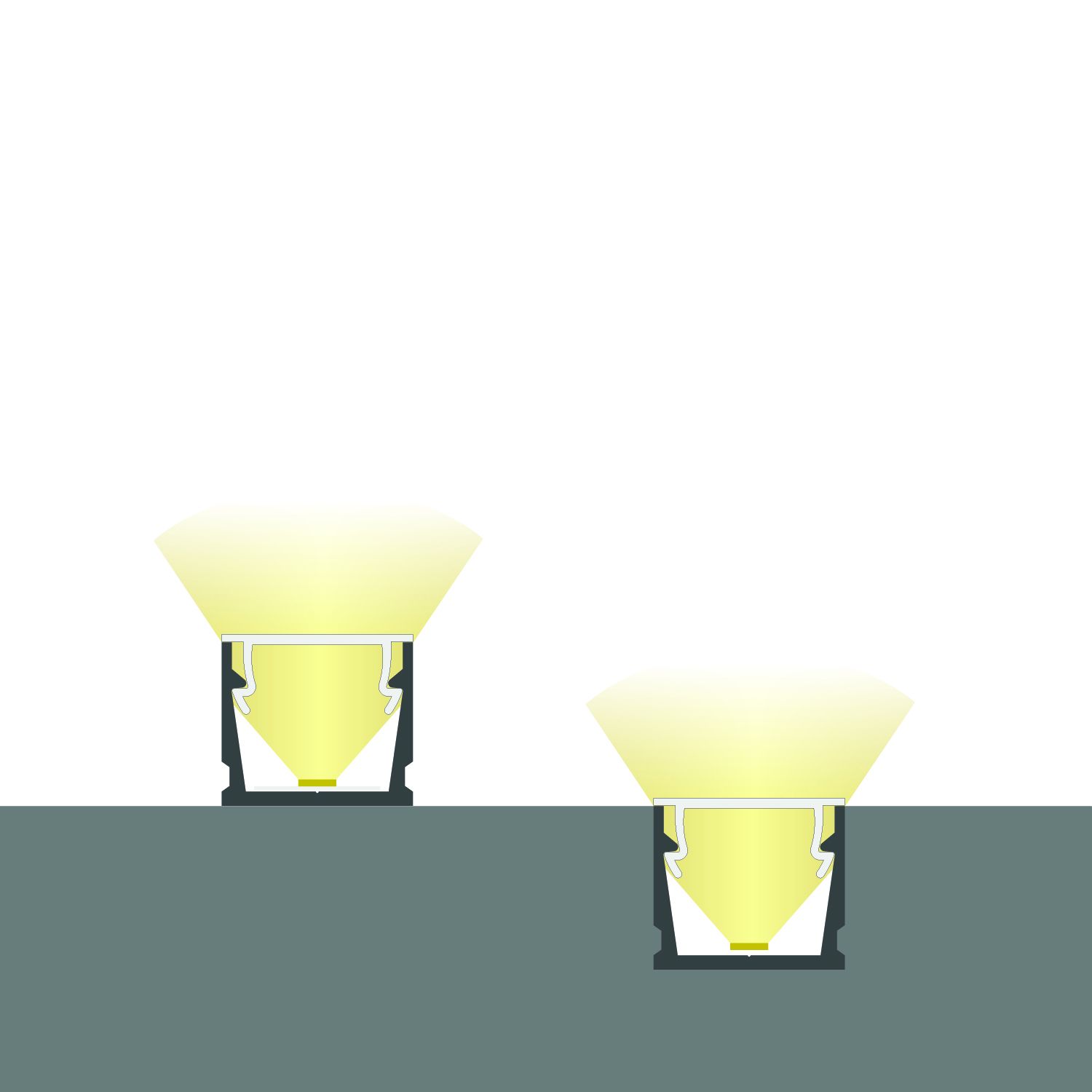ISOLED LED Aufbauprofil SURF10 Aluminium weiß RAL 9010, 200cm - 5