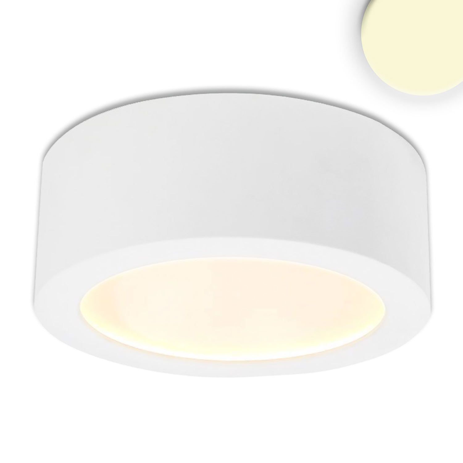 ISOLED LED Aufbauleuchte LUNA 15W, weiß, rund, DN146, indirektes Licht, warmweiß, dimmbar - 1