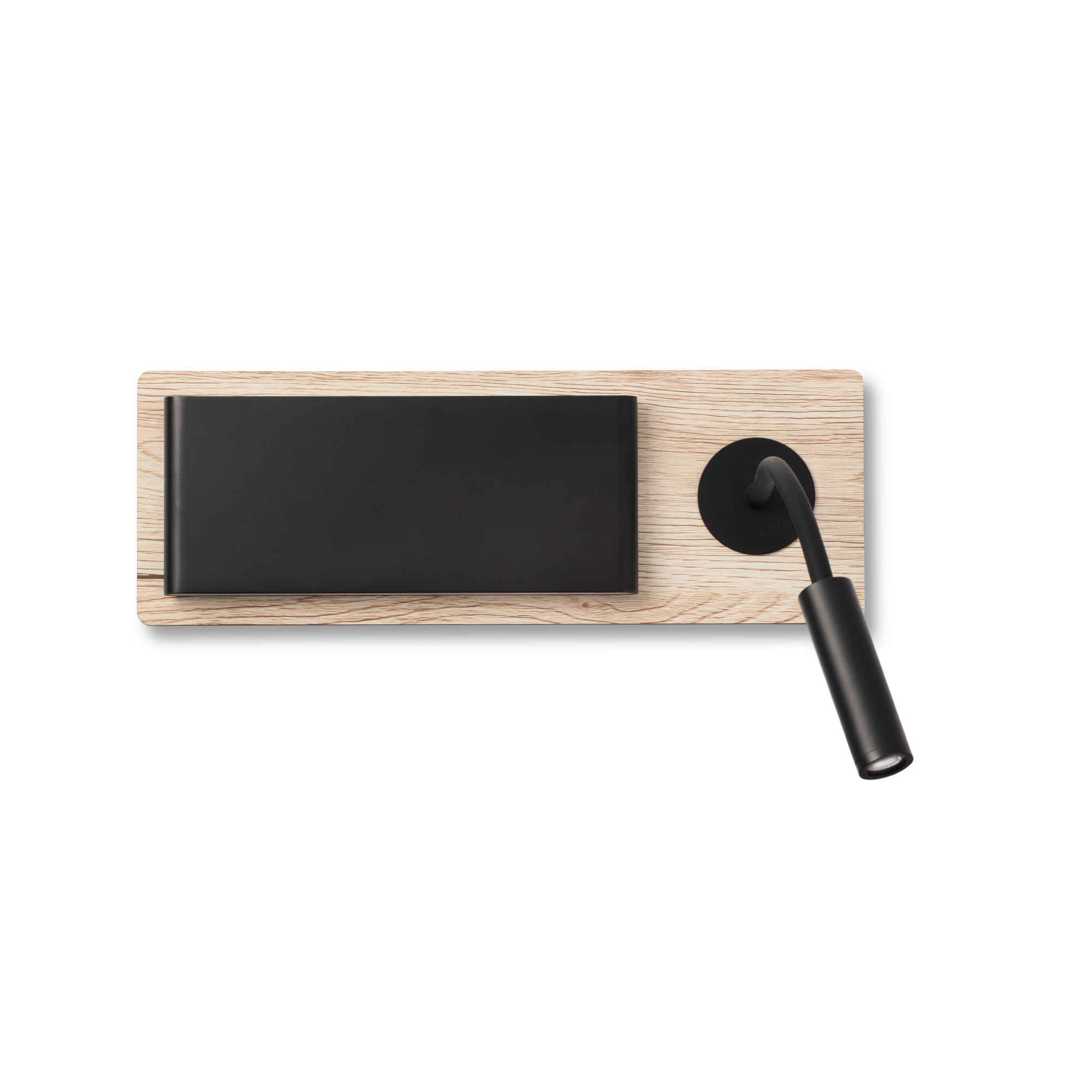Faro MOOD RCT Wandleuchte schwarz und Holz mit Leser - Produktbild 1