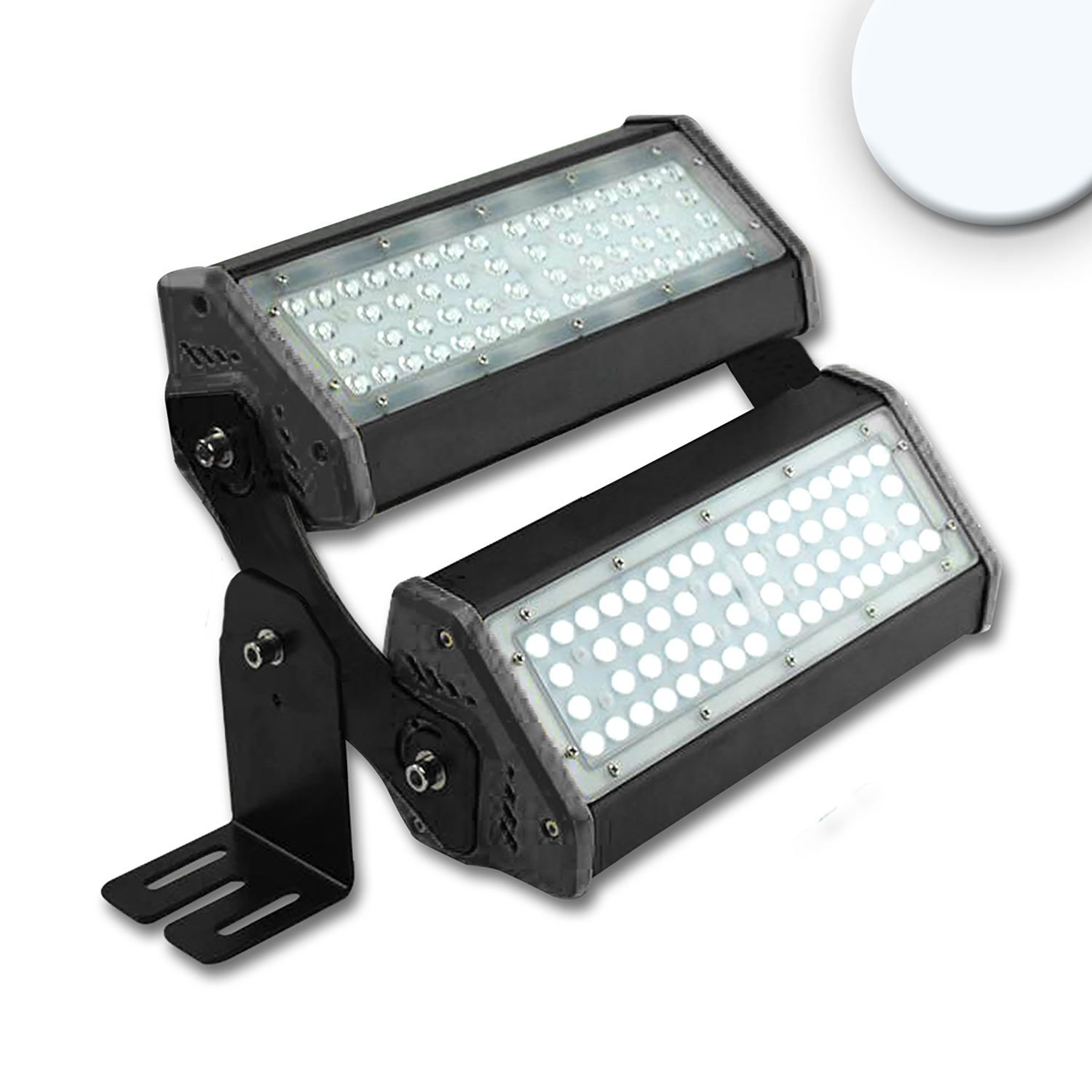 ISOLED LED Fluter/Hallenleuchte LN 2x 50W, 30x70°, IK10, IP65, 1-10V dimmbar, kaltweiß - 1