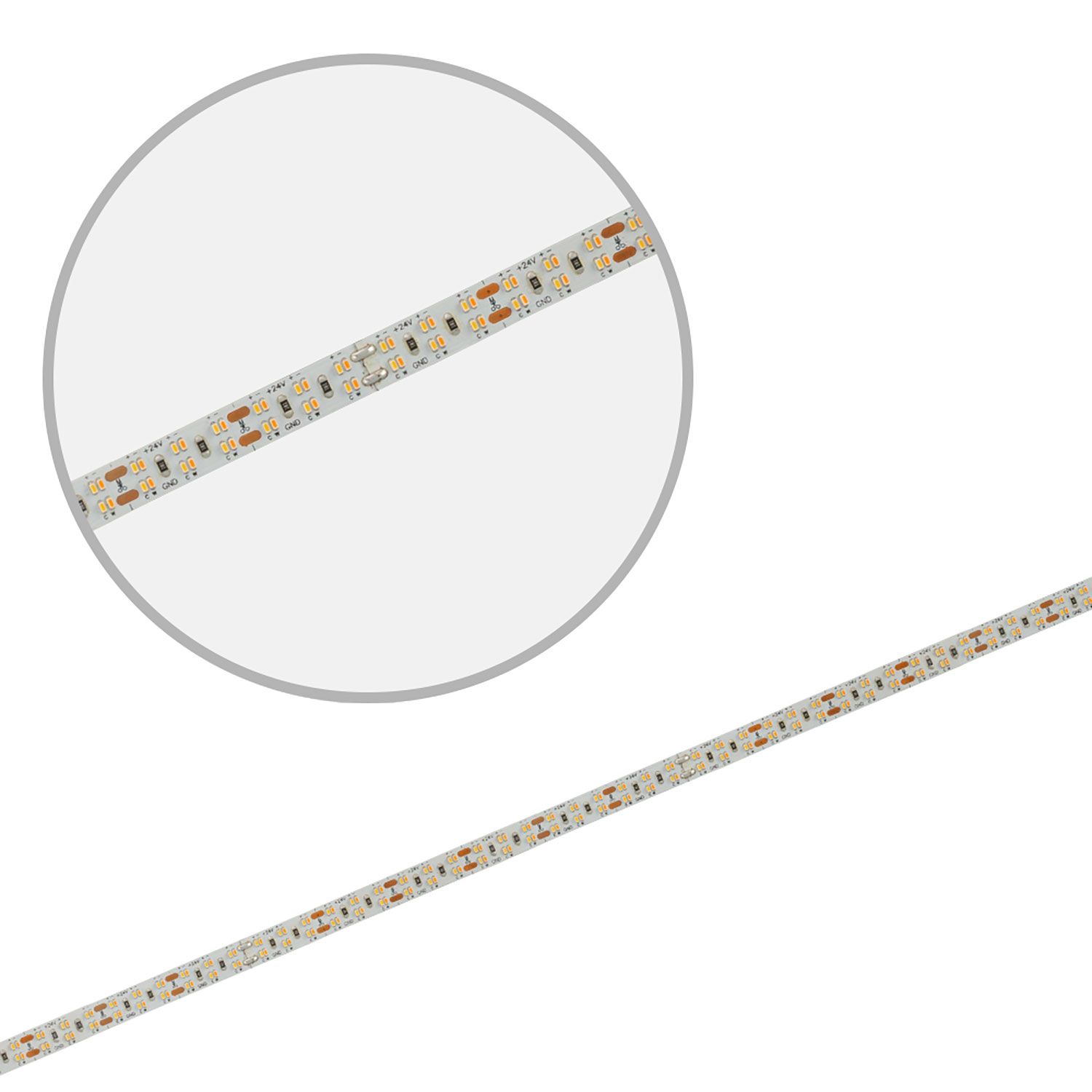 ISOLED LED CRI919/940 MiniAMP CCT Flexband, 24V DC, 21W, IP20, 500cm, 2 polig, Kabel mit Stecker, 480 LED/m - 3