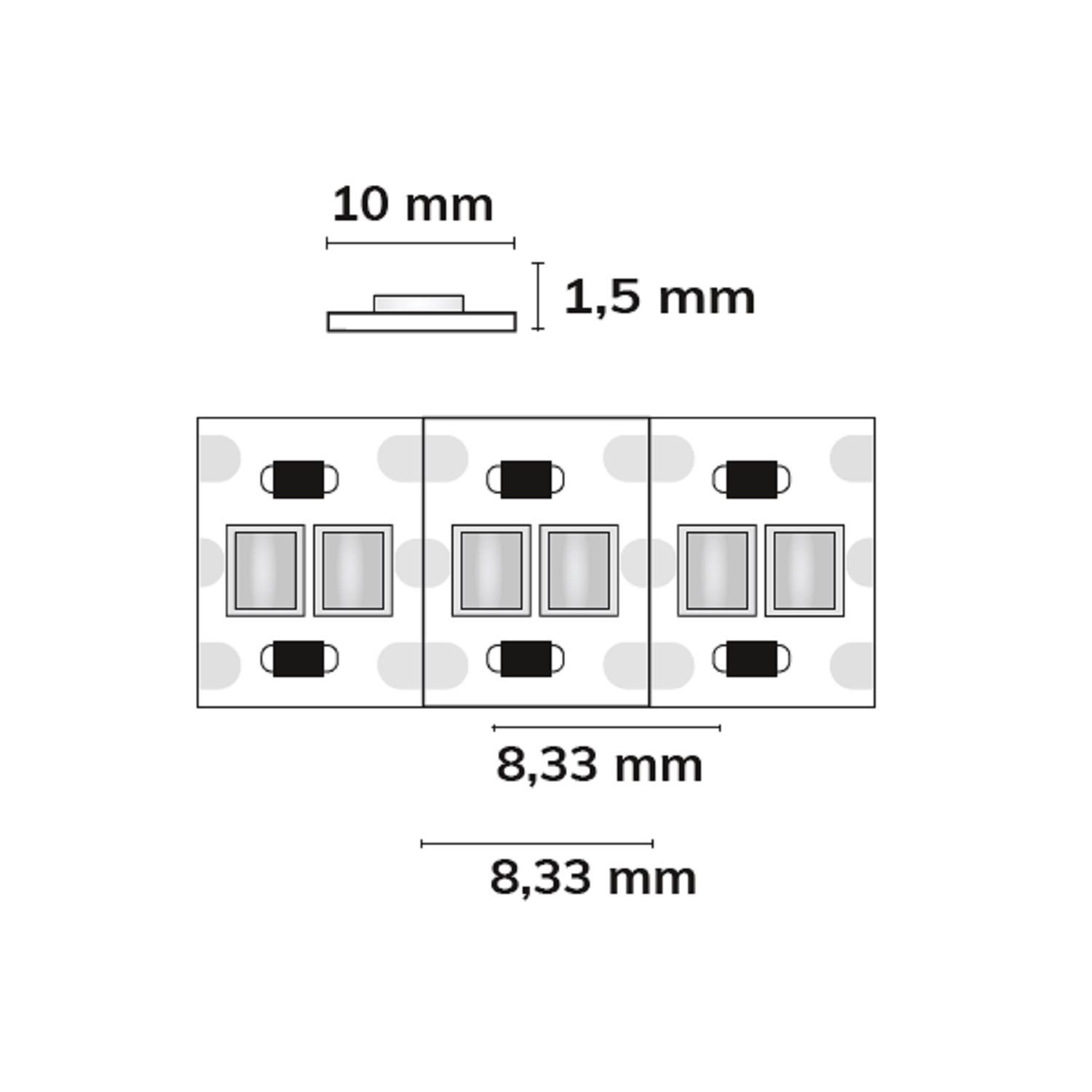 ISOLED LED CRI923/960 Linear10 CCT Flexband, 24V DC, 10W+10W, IP20, 5m Rolle, 240 LED/m - 3