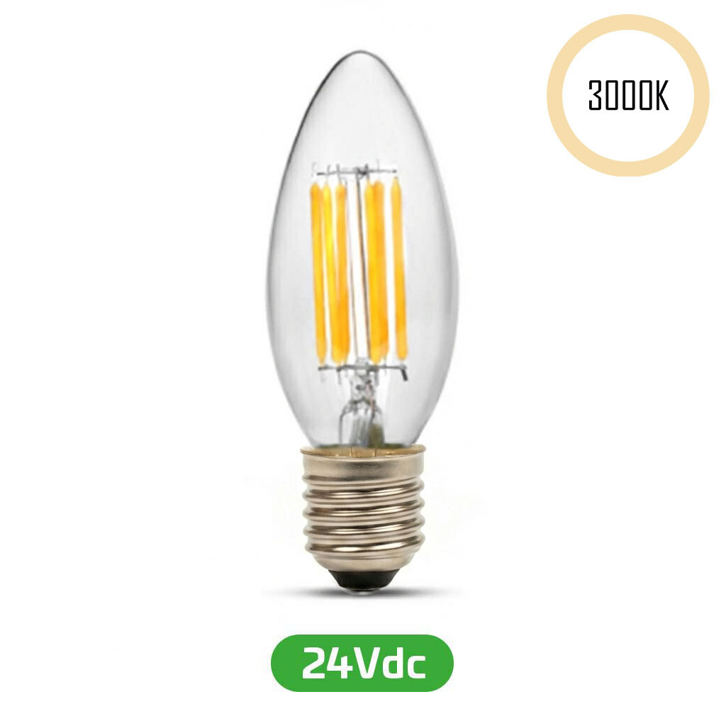 Emilum LED-Filament Kerze, 24V, 5W, 3000K, E27 - 1