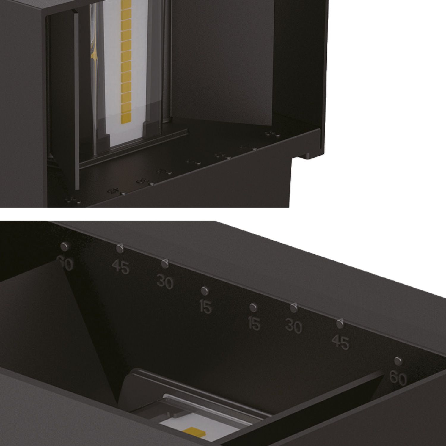 ISOLED LED Wandleuchte Up&Down 2x5W, 15-120°, IP65, schwarz, warmweiß - 6