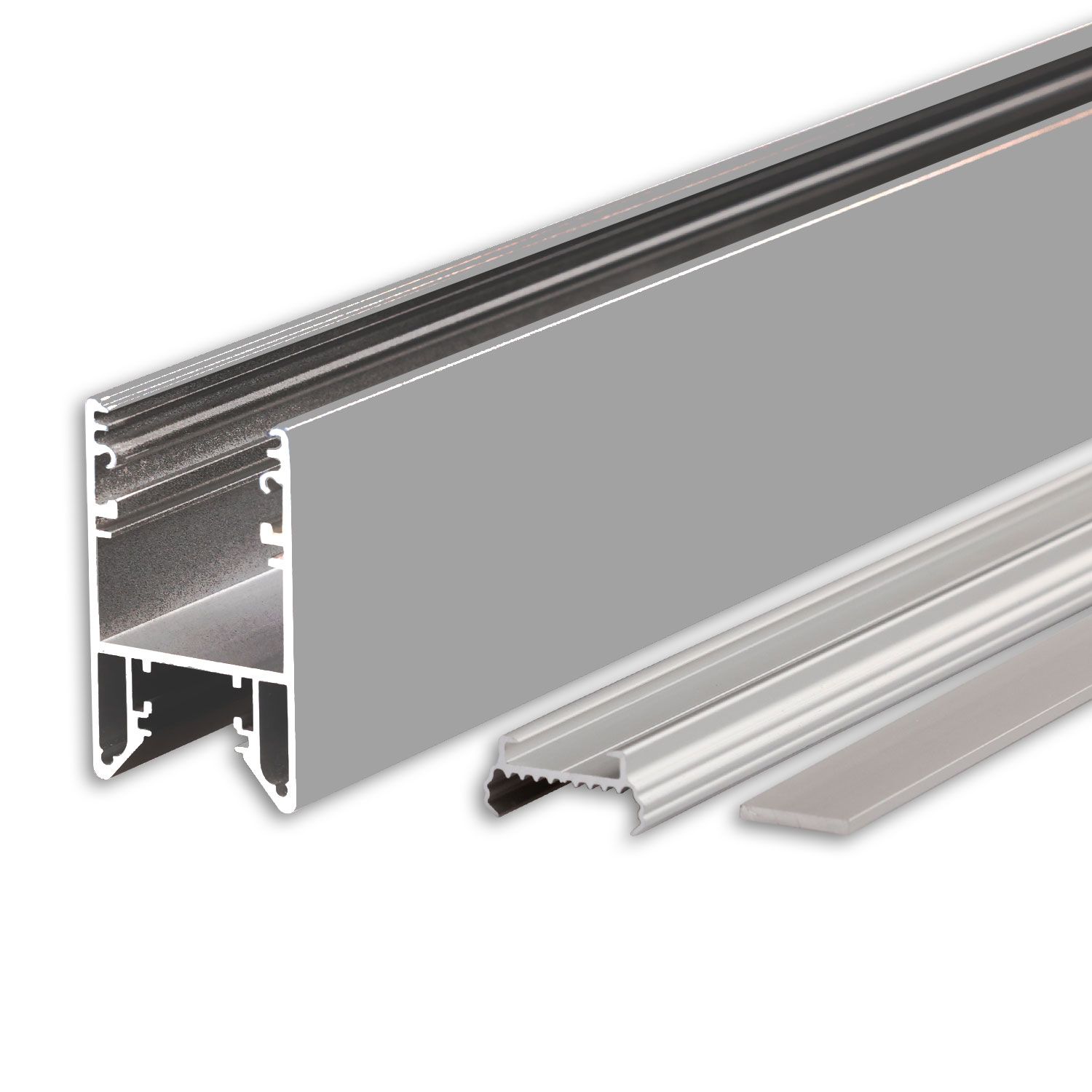 ISOLED LED Leuchtenprofil HALON Aluminium silber pulverbeschichtet, 300cm, mit einklickbarem Kühlstreifen - 2