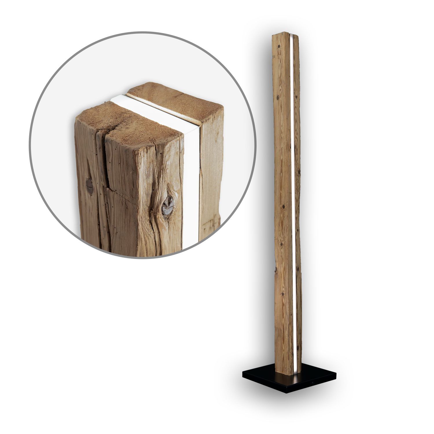 ISOLED LED WÜDSCHNAU HOIZ Altholz Stehleuchte 200cm - MUSTERARTIKEL - 3