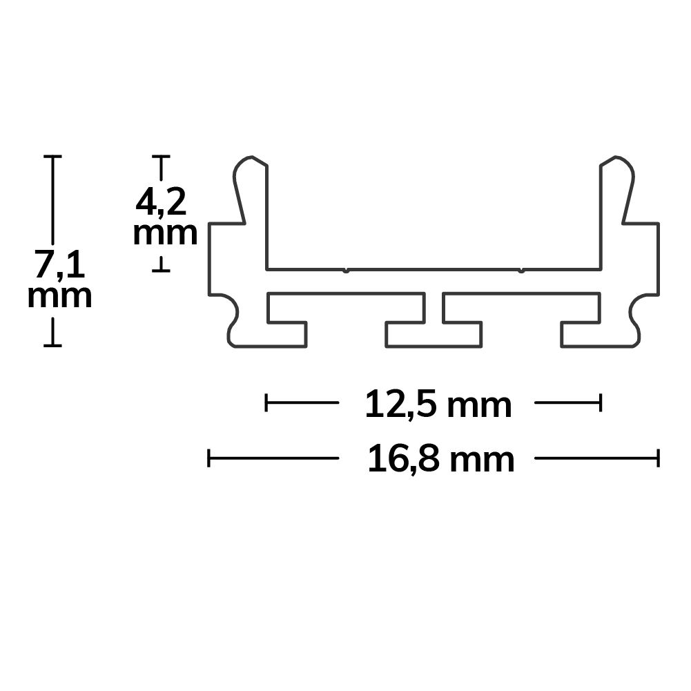 ISOLED LED Aufbauprofil SURF12 RAIL Aluminium eloxiert, 200cm - 3