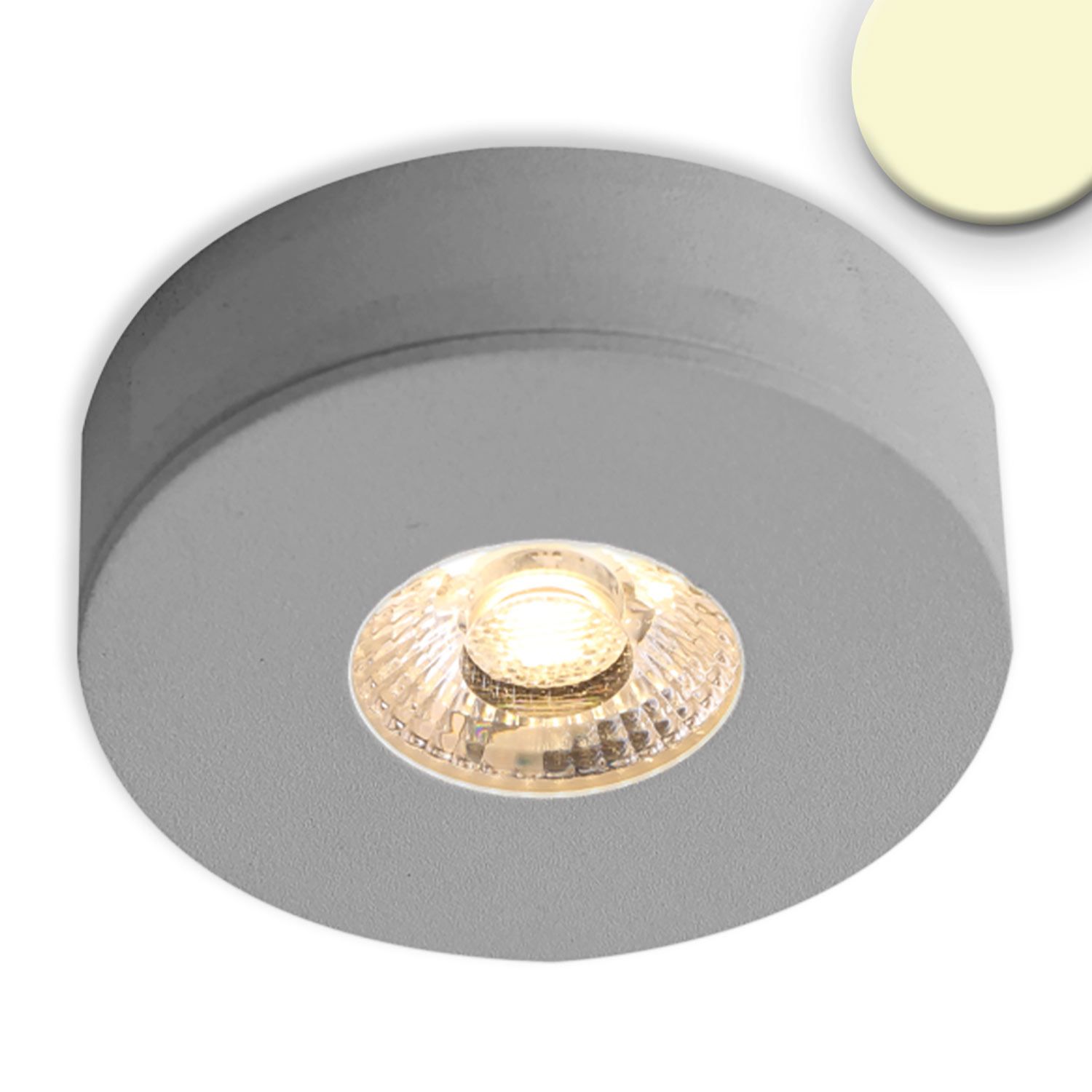 ISOLED LED Ein- und Unterbauleuchte MiniAMP alu gebürstet, 3W, 24V DC, warmweiß, dimmbar - 1