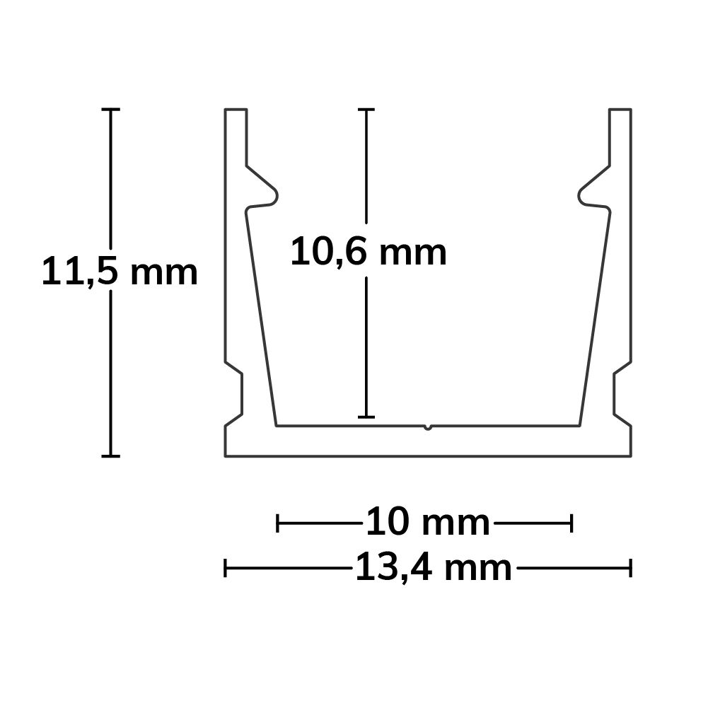 ISOLED LED Aufbauprofil SURF10 Aluminium eloxiert, 300cm - 3