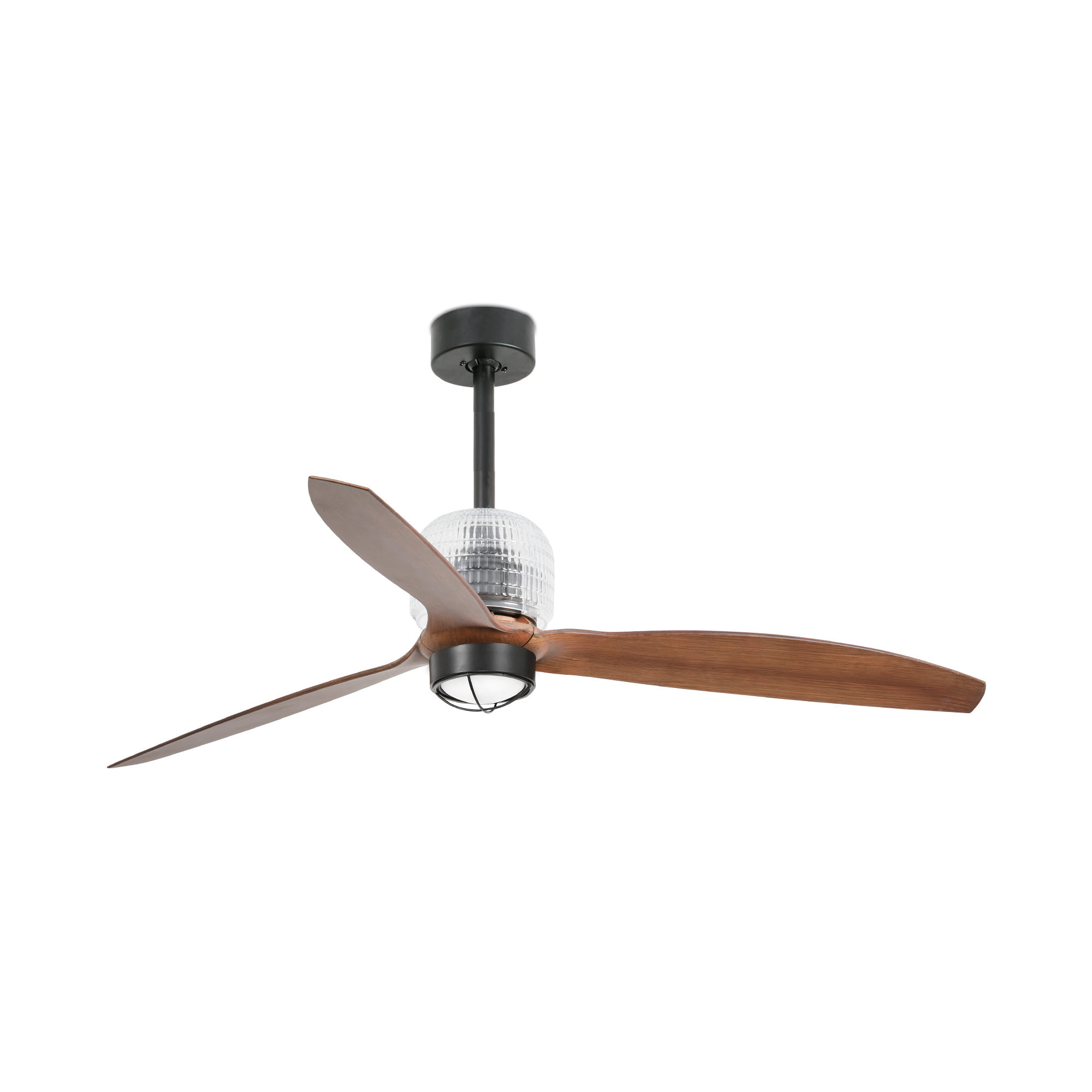 Faro DECO FAN M Schwarz/nussbaum-Ventilator 3000K TUYA - Produktbild 1