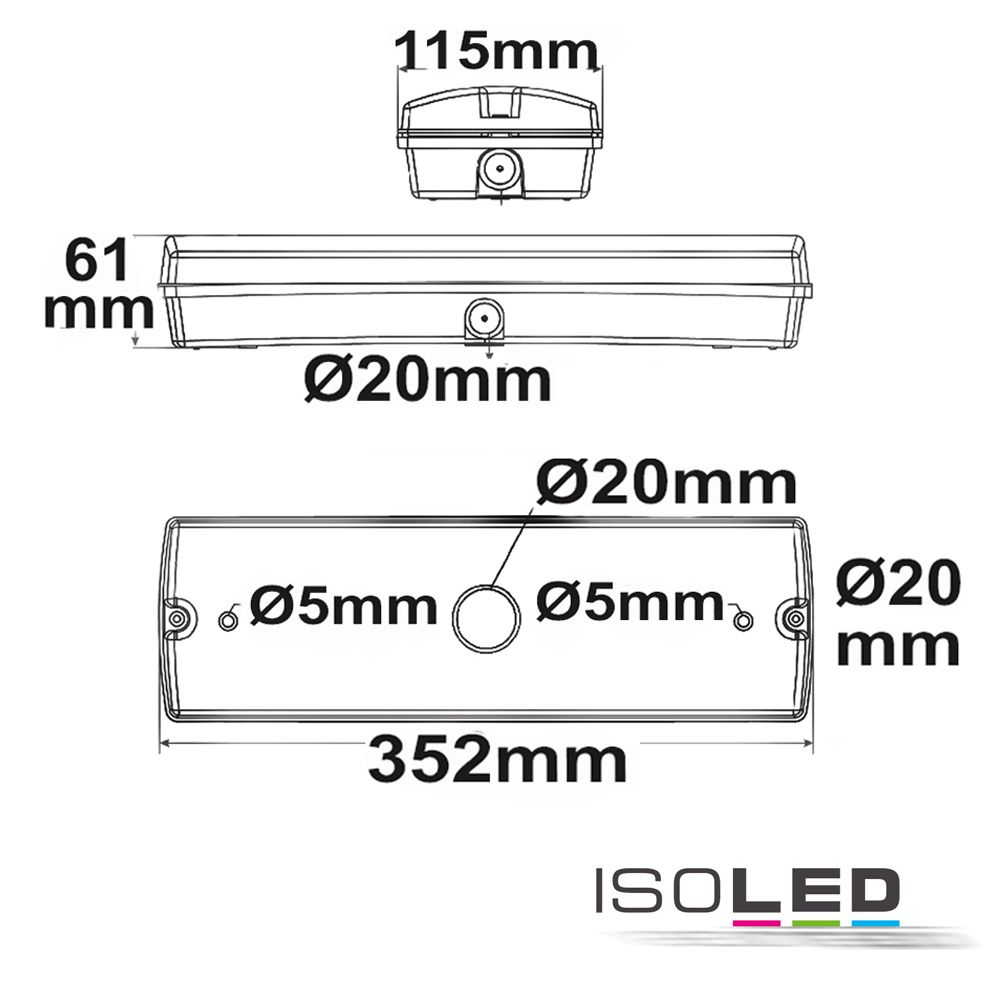 ISOLED LED Notlicht/Fluchtwegleuchte UNI4 Autotest 4W, IP65, X0AEFG180 - 4