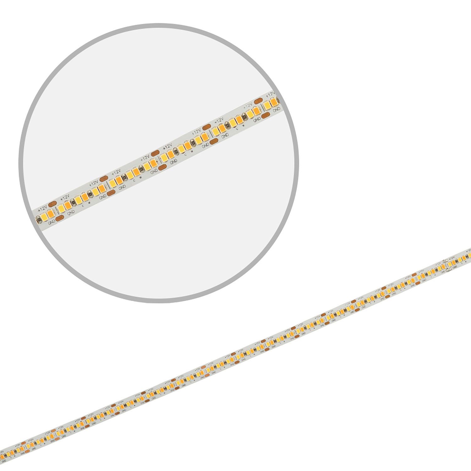 ISOLED LED CRI919/940 MiniAMP CCT Flexband, 12V DC, 15W, IP20, 120cm, 2 polig, Kabel mit Stecker, 240 LED/m - 3