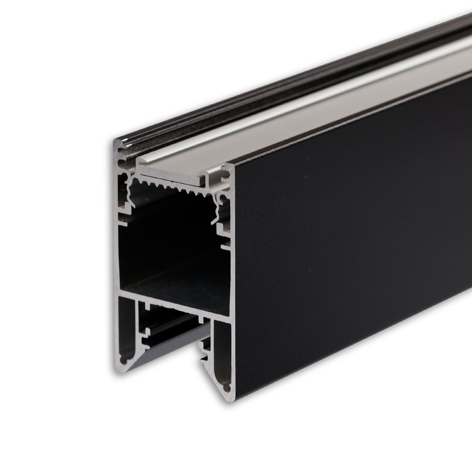 ISOLED LED Leuchtenprofil HALON Aluminium schwarz RAL 9005, 300cm, mit einklickbarem Kühlstreifen ISOLED LED Leuchtenprofil HALON Aluminium schwarz RAL 9005, 300cm, mit einklickbarem Kühlstreifen - 1