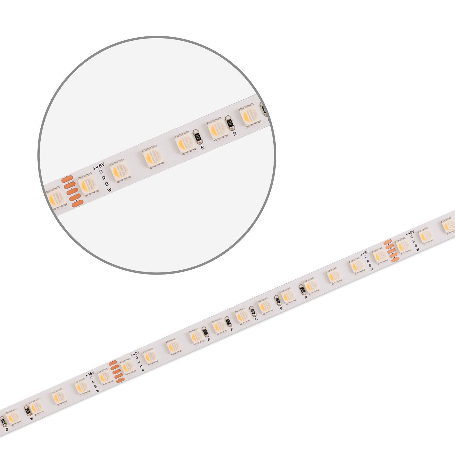 ISOLED LED RGB+WW Flexband, 48V DC, 19W, IP20, 20m Rolle, 96 LED/m - 9
