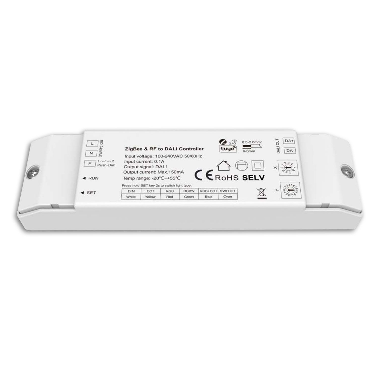 ISOLED Sys-Pro + ZigBee 3.0/Push auf DALI DT6/DT7/DT8 Konverter und 150mA DALI-PS, 230V - 1