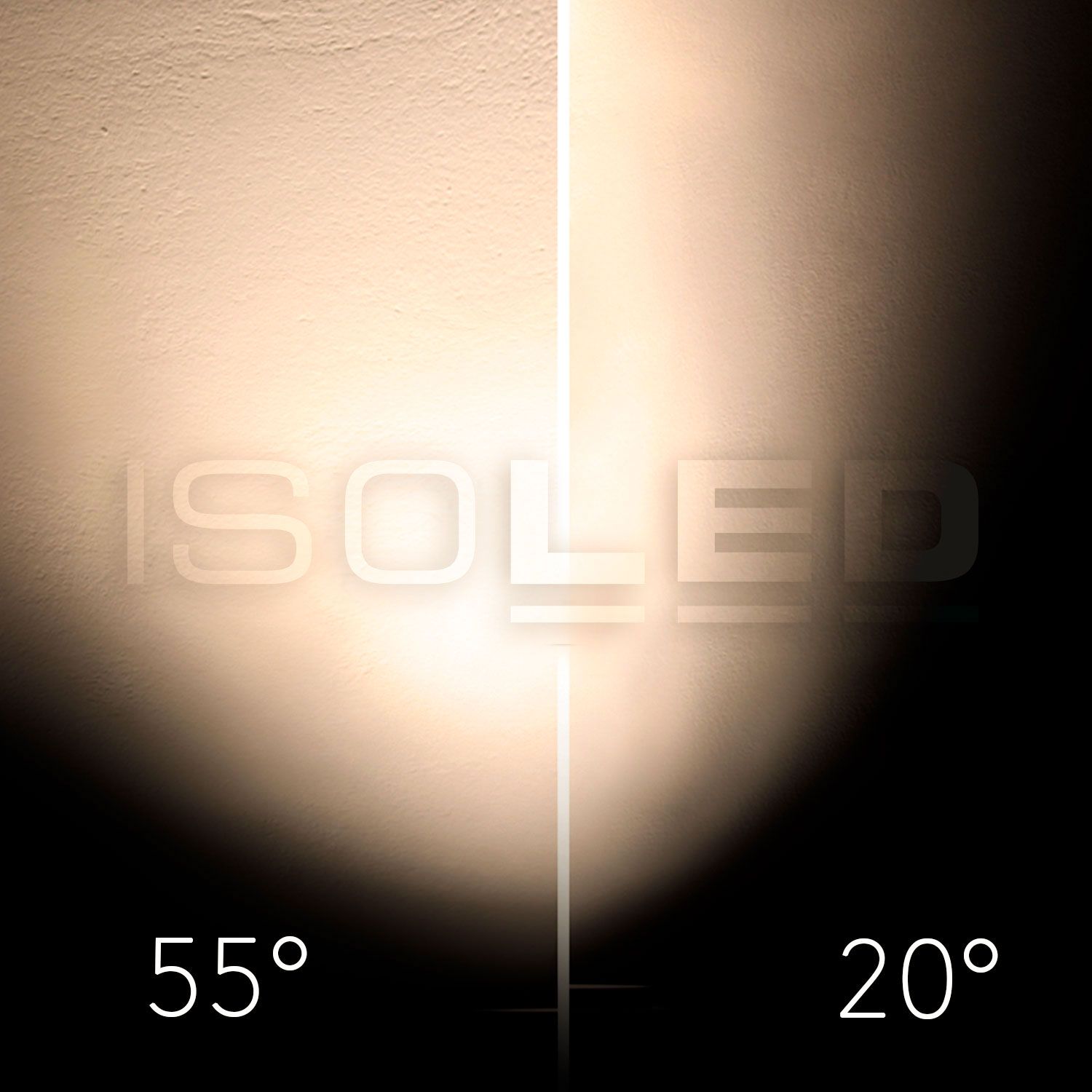 ISOLED 3-Phasen Schienenstrahler fokussierbar, 8W, 20°-55°, schwarz matt, 2700K, dimmbar - 5