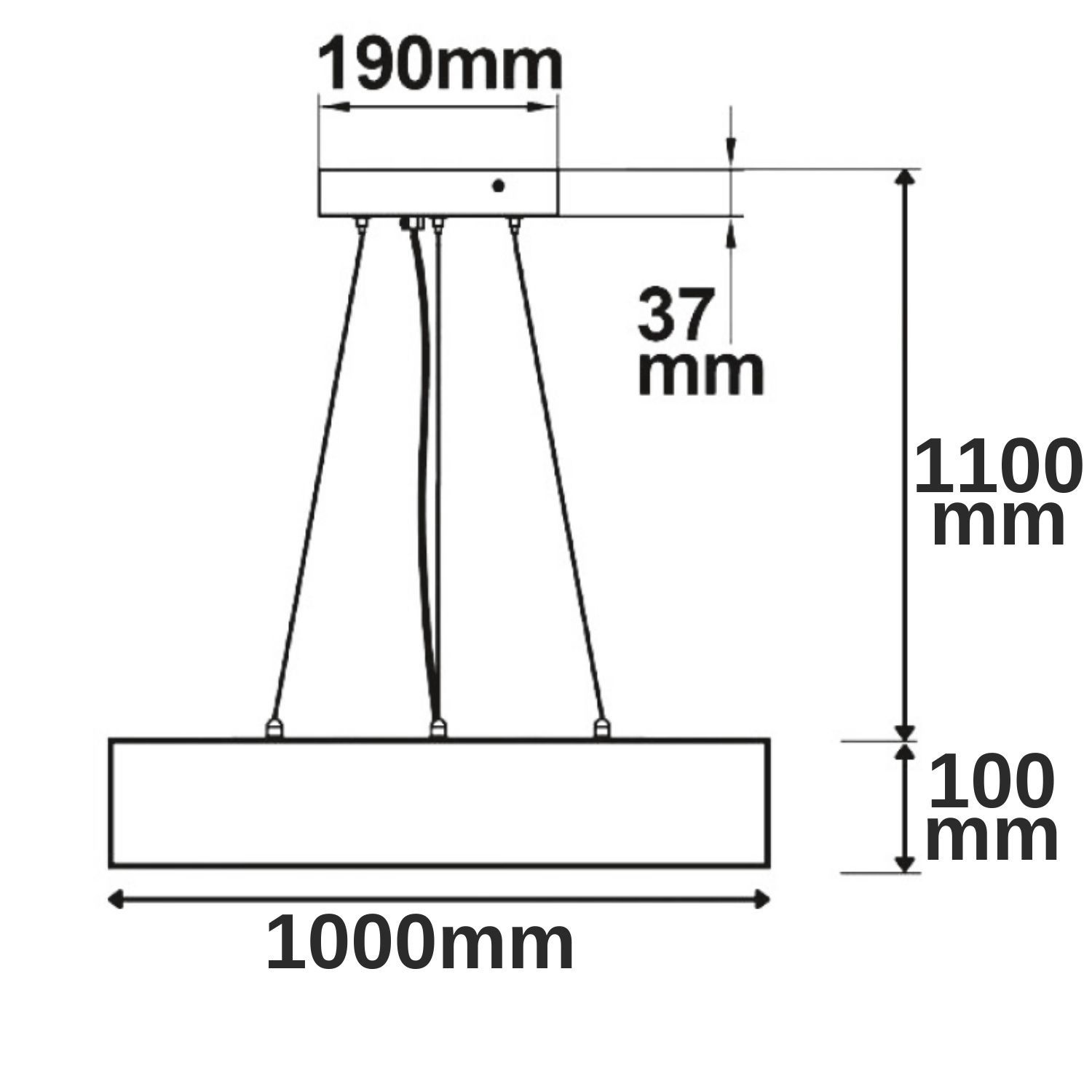 ISOLED LED Hängeleuchte, DN1000, schwarz, 160W, ColorSwitch 3000|3500|4000K, dimmbar - 2