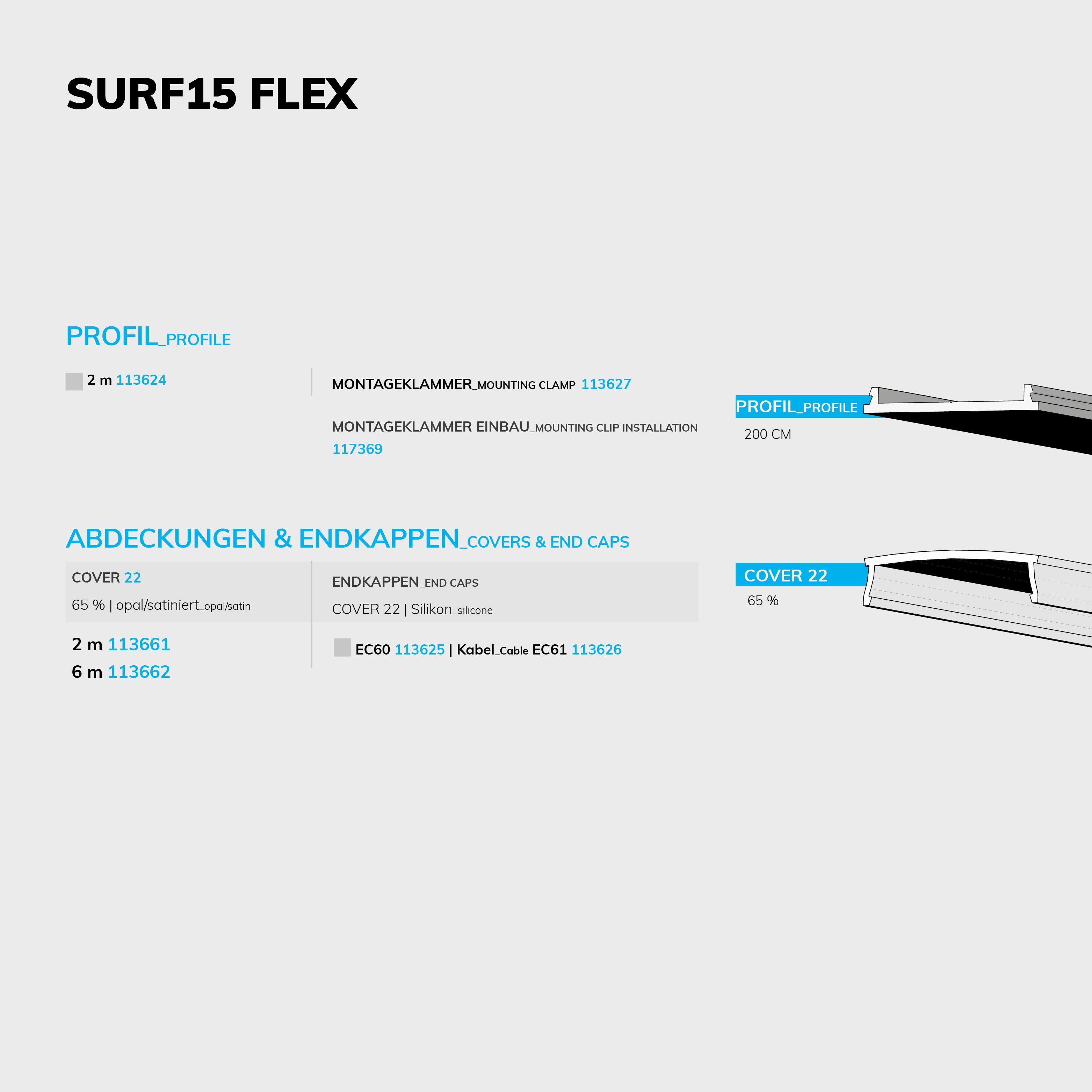 ISOLED LED Aufbauprofil SURF15 FLEX Aluminium eloxiert, 200cm - 2