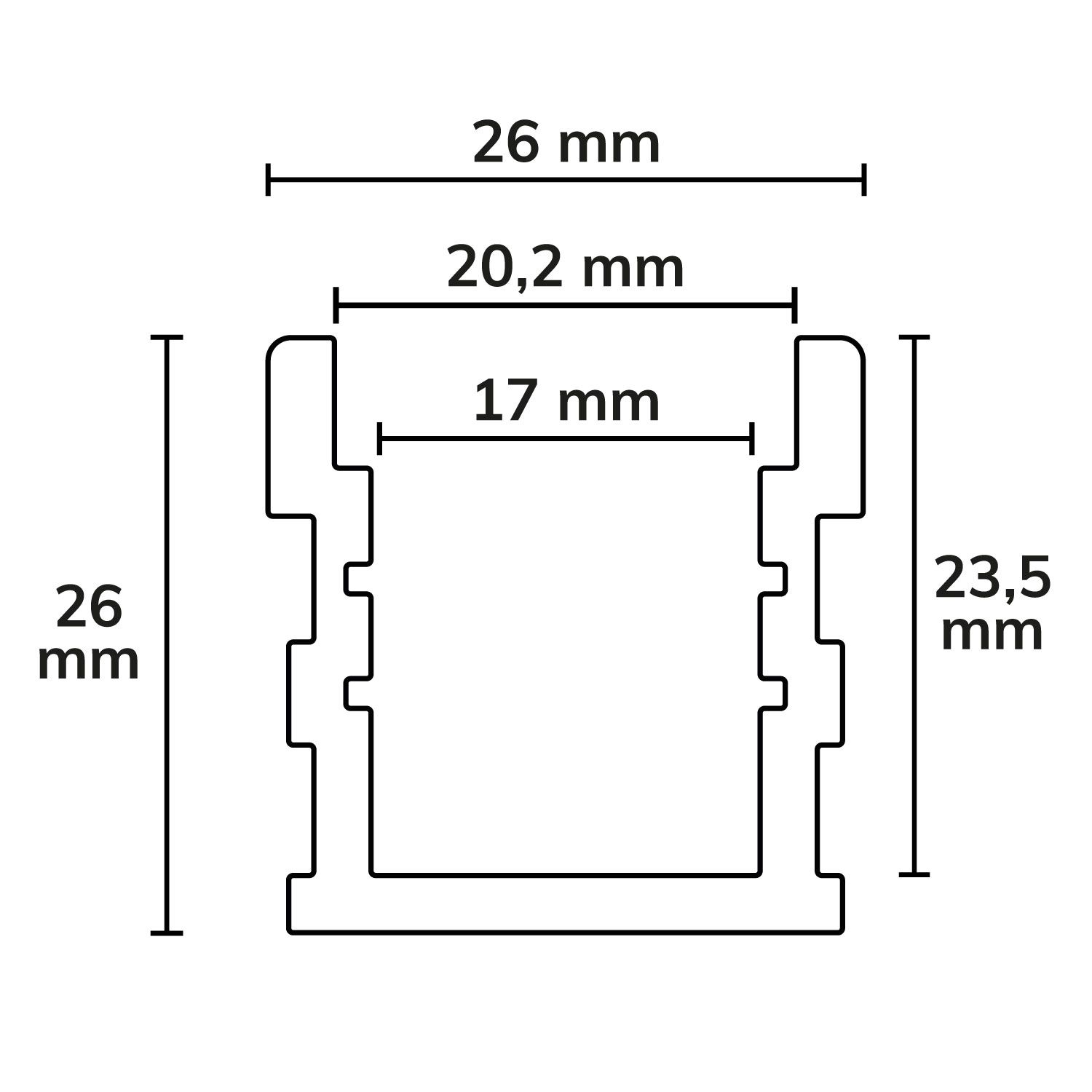 ISOLED LED Profil GROUND-OUT16, befahrbar, Aluminium eloxiert, 200cm, inkl. Abdeckung opal - 3