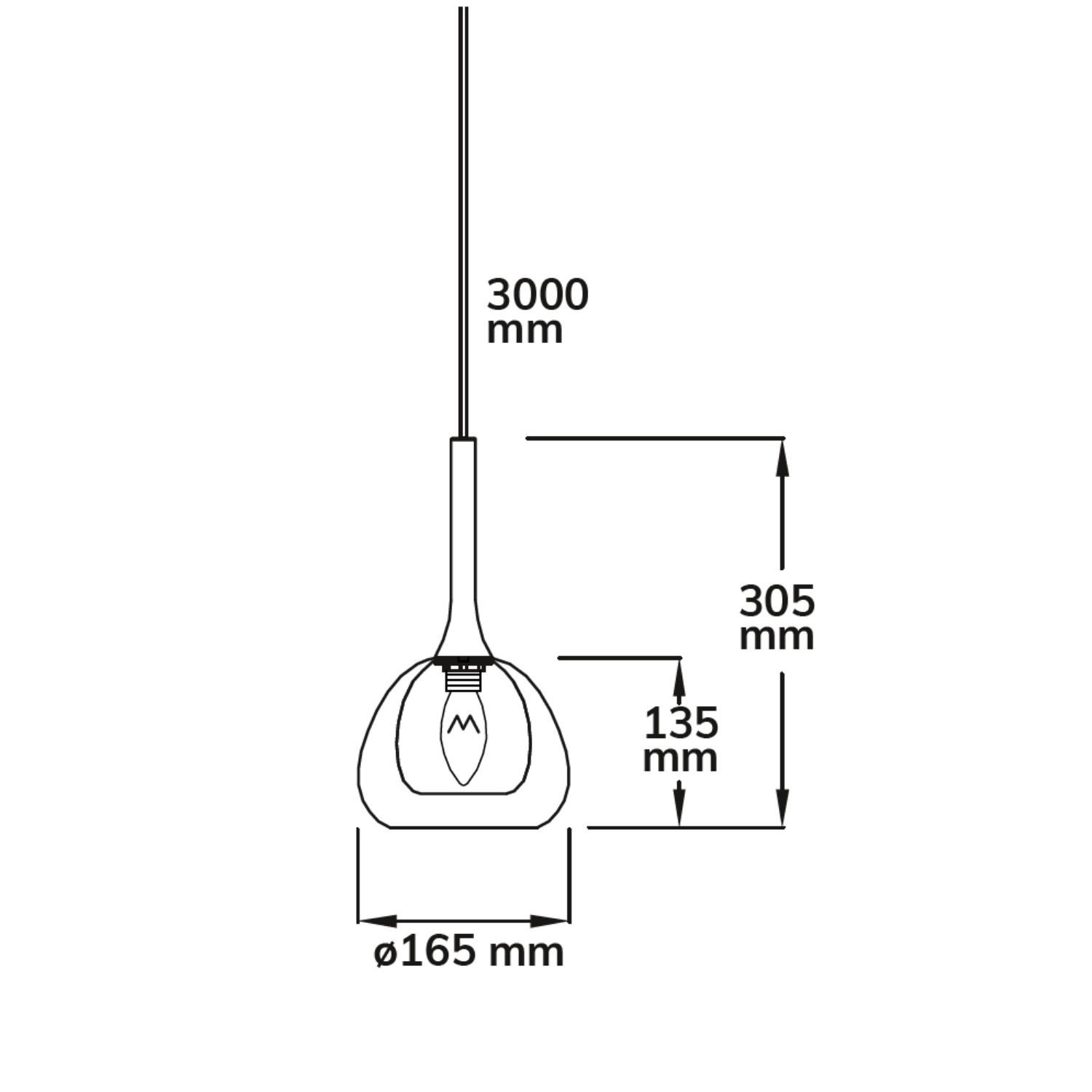 ISOLED Pendelleuchte, clear/black Glas, E14, 50-300cm, exkl. Leuchtmittel, exkl. Baldachin - 3