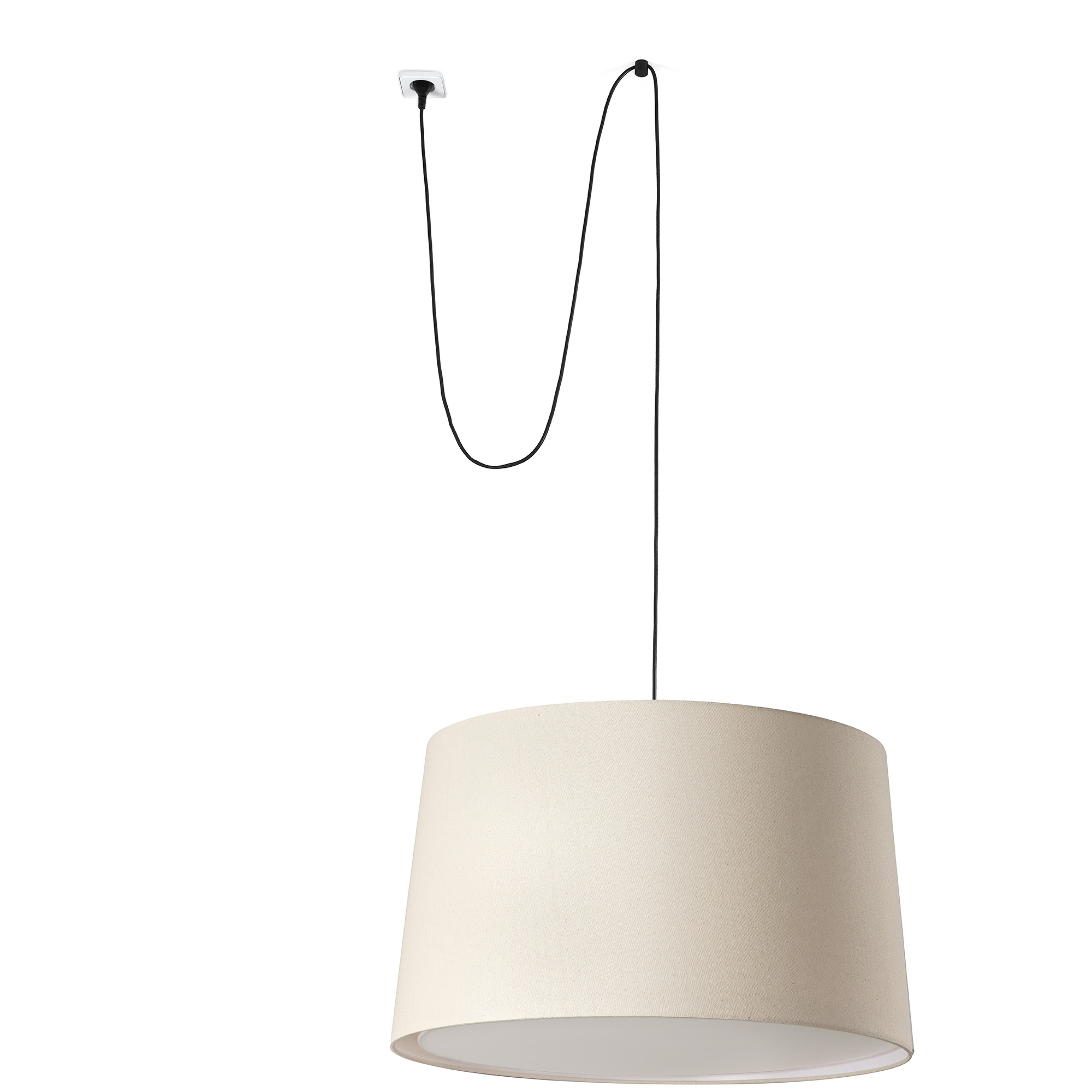 Faro WINDSOR Pendelleuchte mit Stecker schwarz/Leinen Faro WINDSOR Pendelleuchte mit Stecker schwarz/Leinen - 1