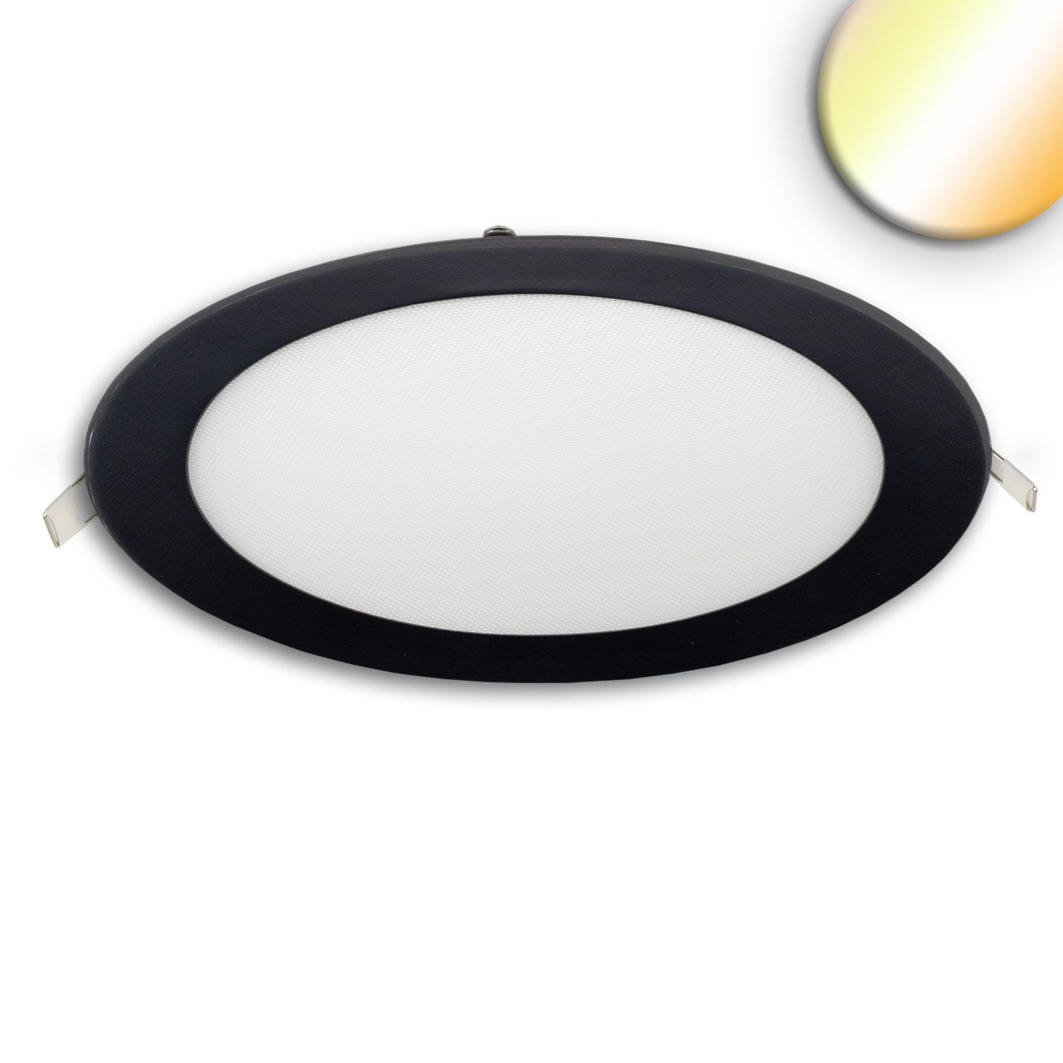 ISOLED LED Downlight, 18W, rund ultraflach schwarz, 225mm, ColorSwitch 3000|3500|4000K, dimmbar - 1