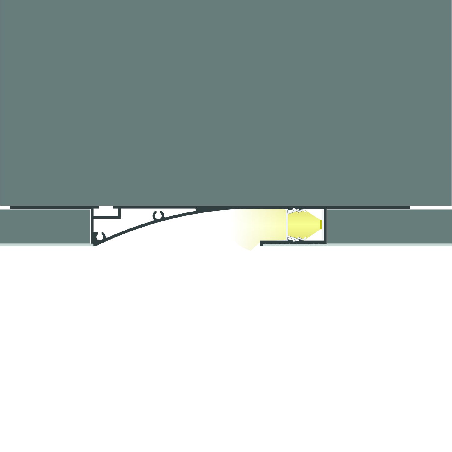 ISOLED LED Trockenbau-Leuchtenprofil Single Curve, schwarz pulverbeschichtet 200cm - 6