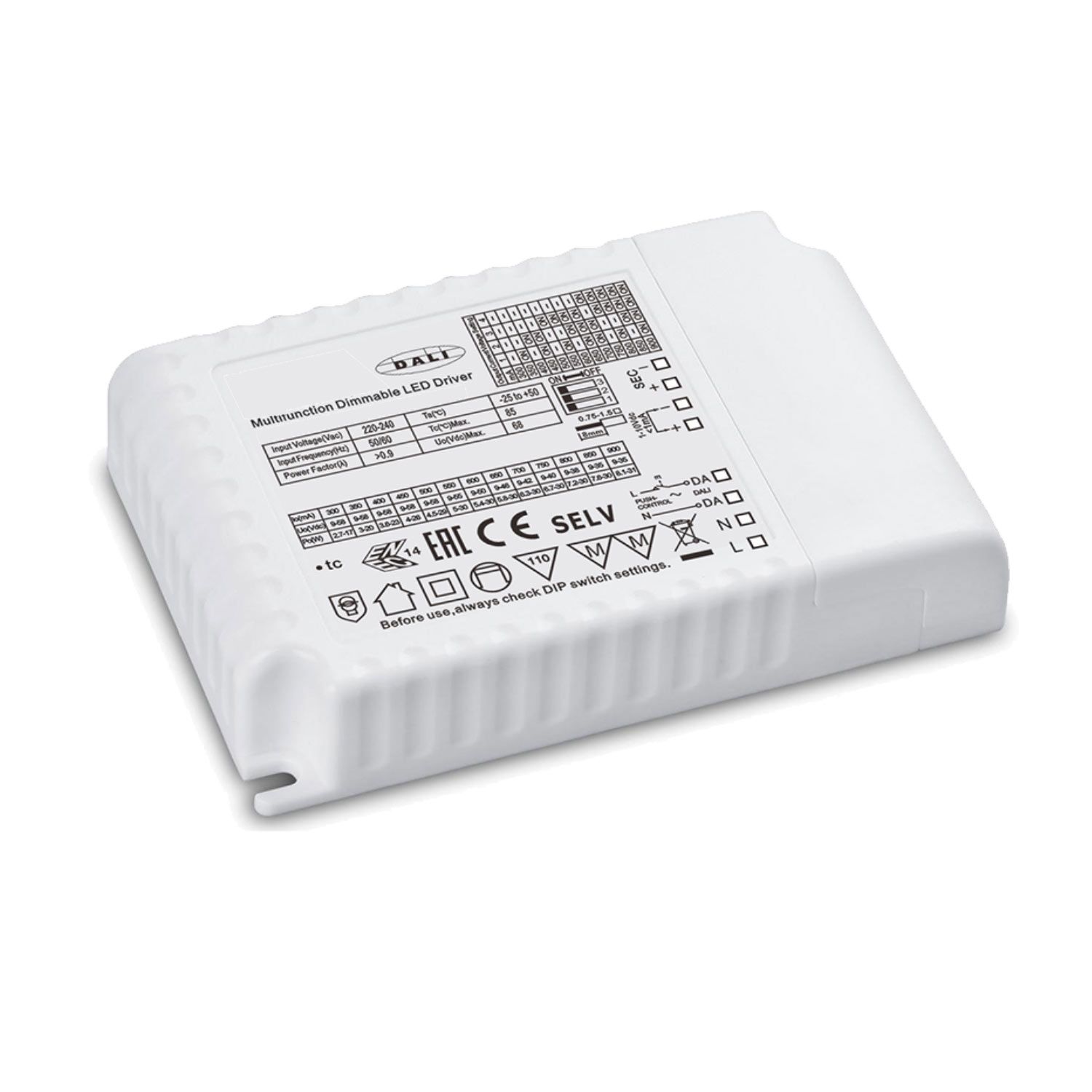 ISOLED LED Konstantstrom Trafo 300-900mA (9-58V), 30W, Push/1-10V/DALI-2 dimmbar, SELV - 1