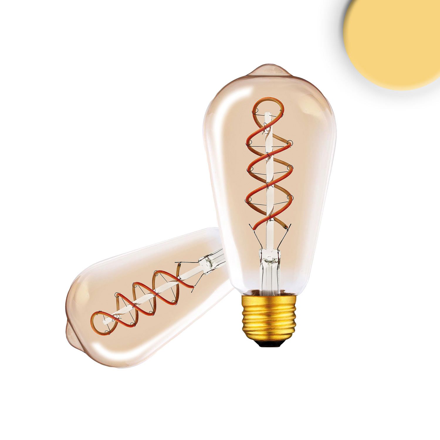 ISOLED E27 Vintage Line LED ST64 Edisonbulb, Amber, 4W, 2200K - 1