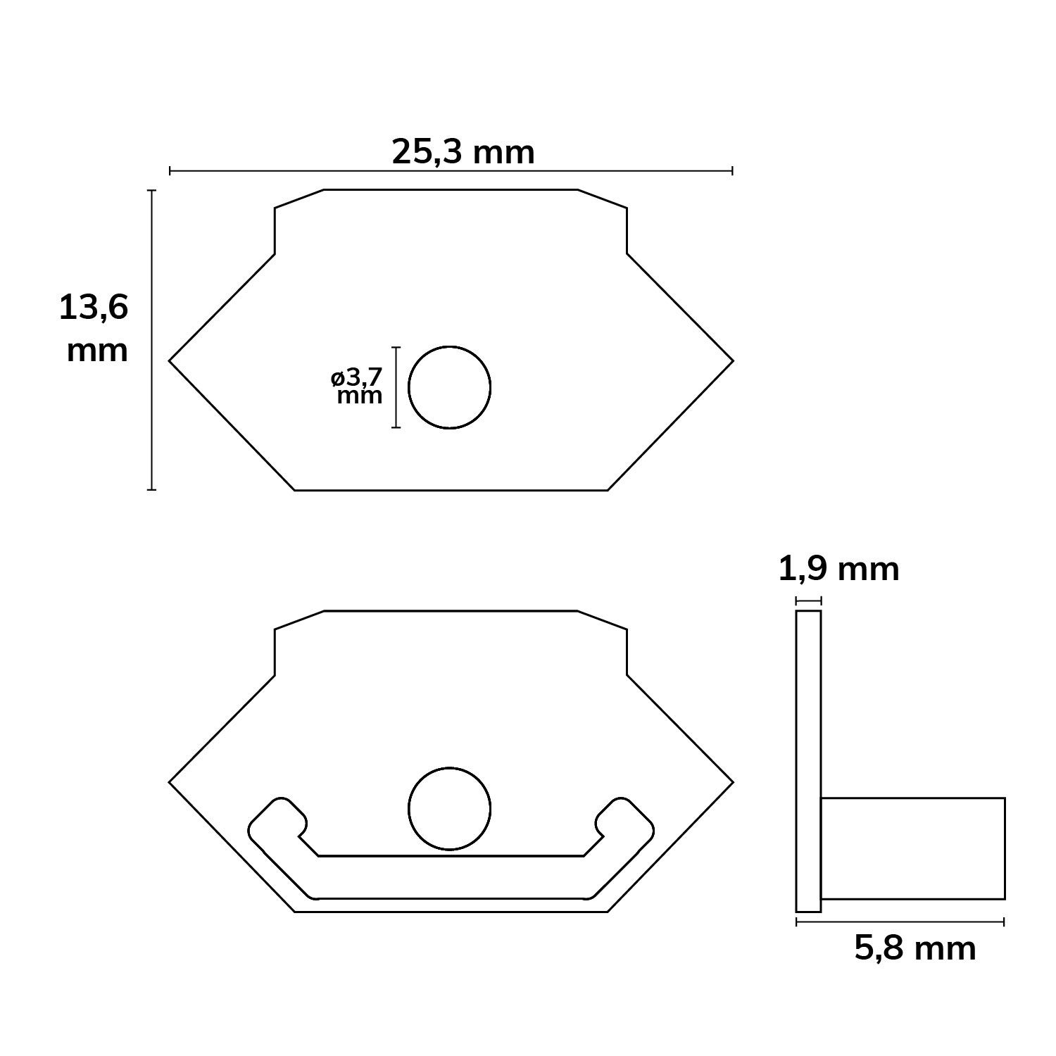 ISOLED Endkappe E217 für LED Trockenbauprofil Ausseneck, mit Kabeldurchführung, 1STK - 3