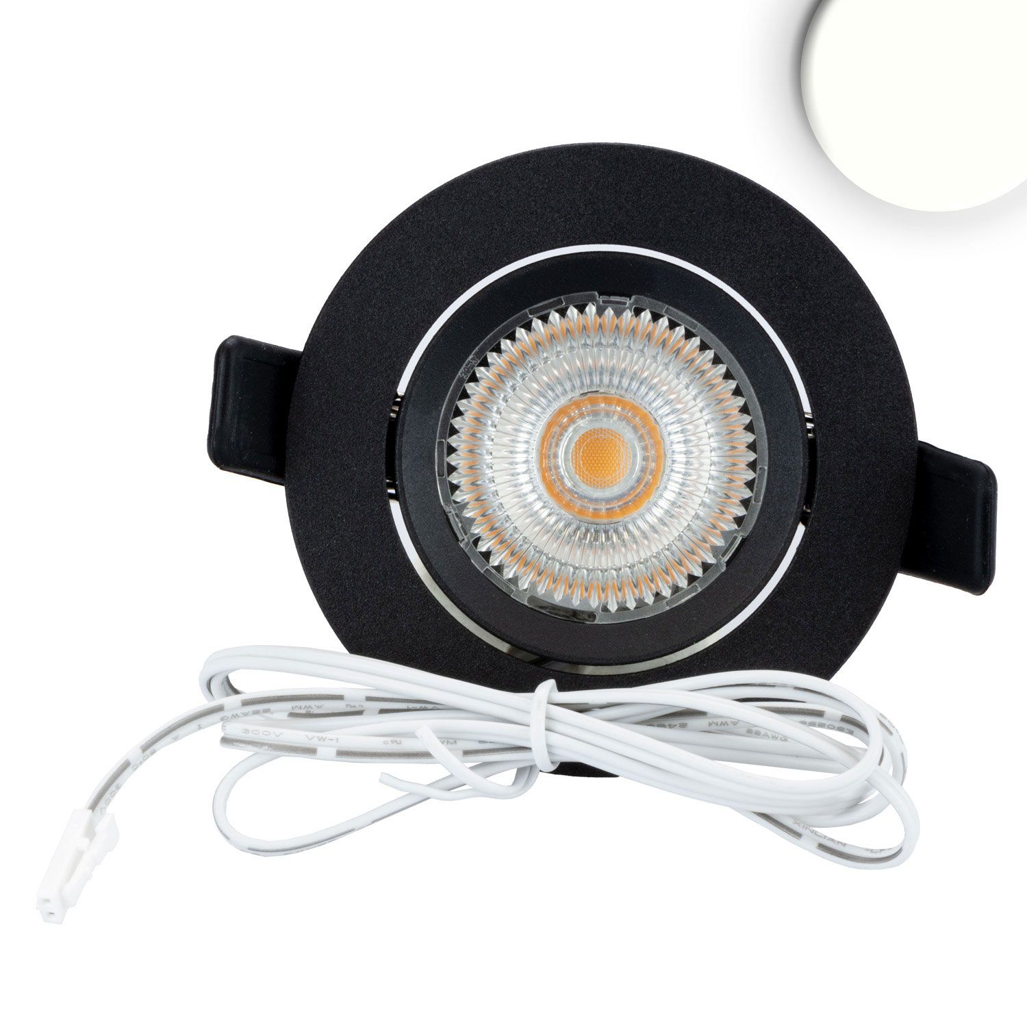 ISOLED LED Einbauleuchte Slim68 MiniAMP schwarz, rund, 8W, 24V DC, neutralweiß, dimmbar - 3