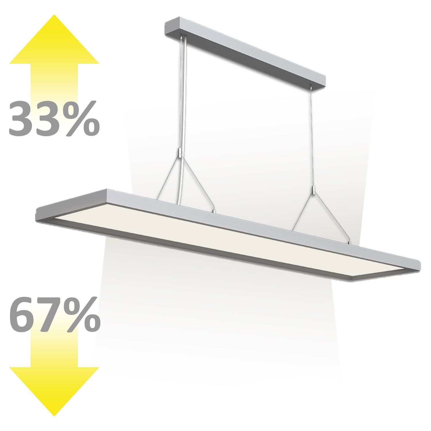 ISOLED LED Office Pro Pendelleuchte Up&Down, 20W+40W, silber, UGR