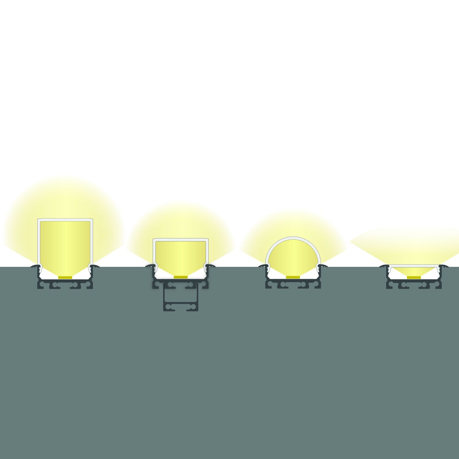 ISOLED LED Einbauprofil DIVE20 FLAT Aluminium weiß pulverbeschichtet RAL9010, 200cm - 7