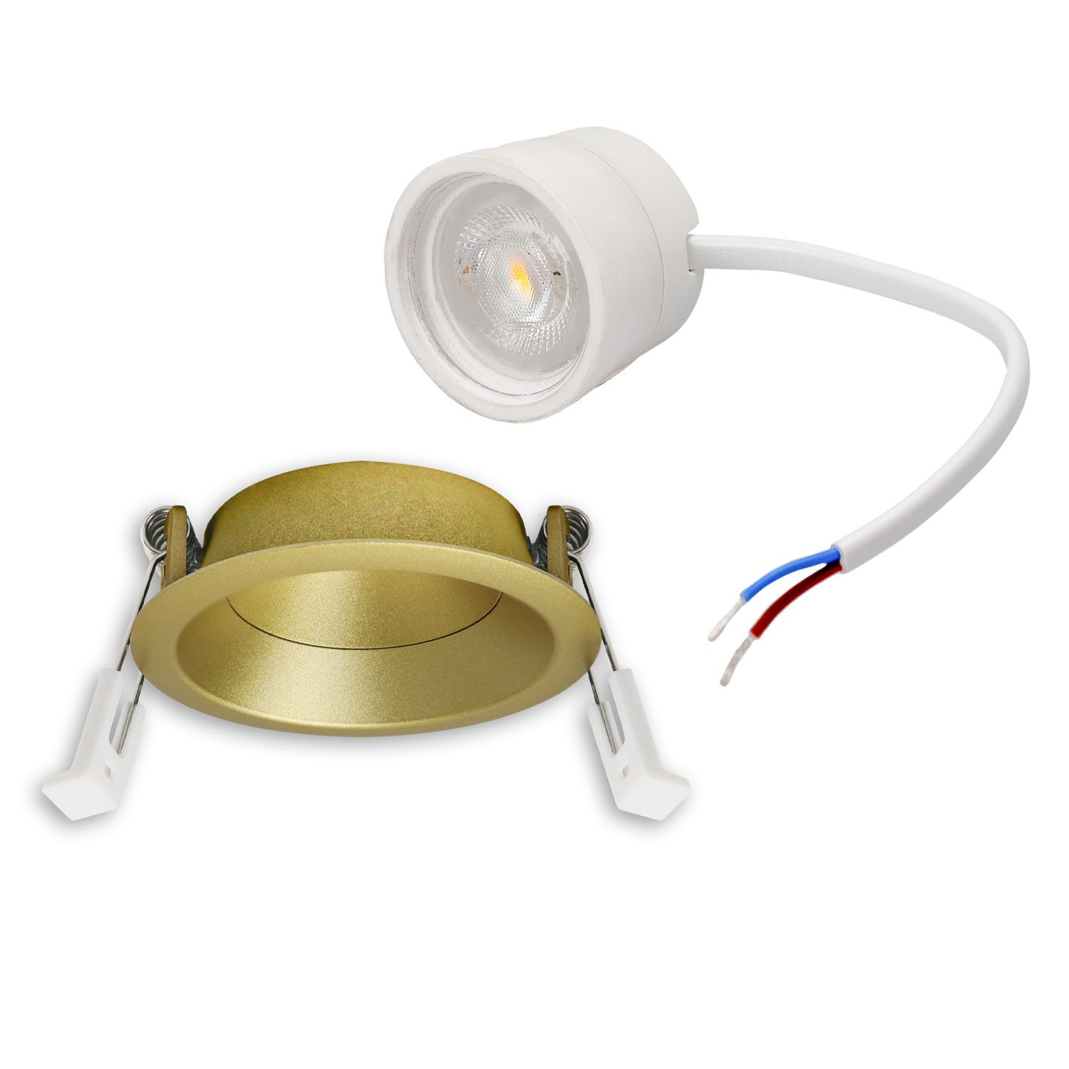 ISOLED LED Einbaustr. Back68, gold, rund, 5W, CRI90, 2700K, schwenkbar, rückvers., UGR