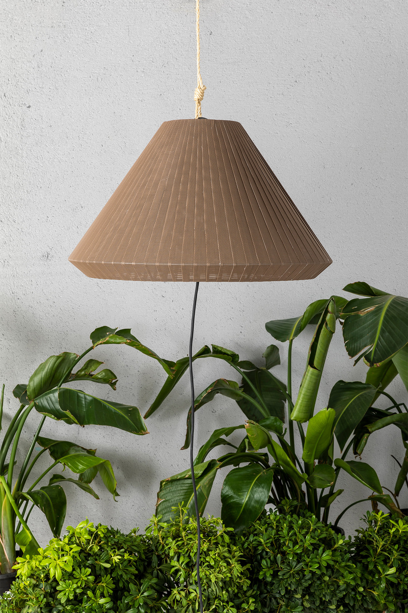 Faro SAIGON OUT Trag- und Hängeleuchte grau/braun T70 Lochkappe - Produktbild 2