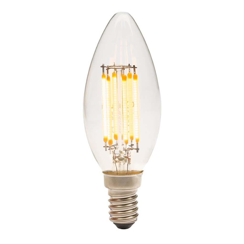 Emilum LED-Filament Kerze,  24V, 5W, 2700K, E14 (Adapter E27) - Produktbild 2