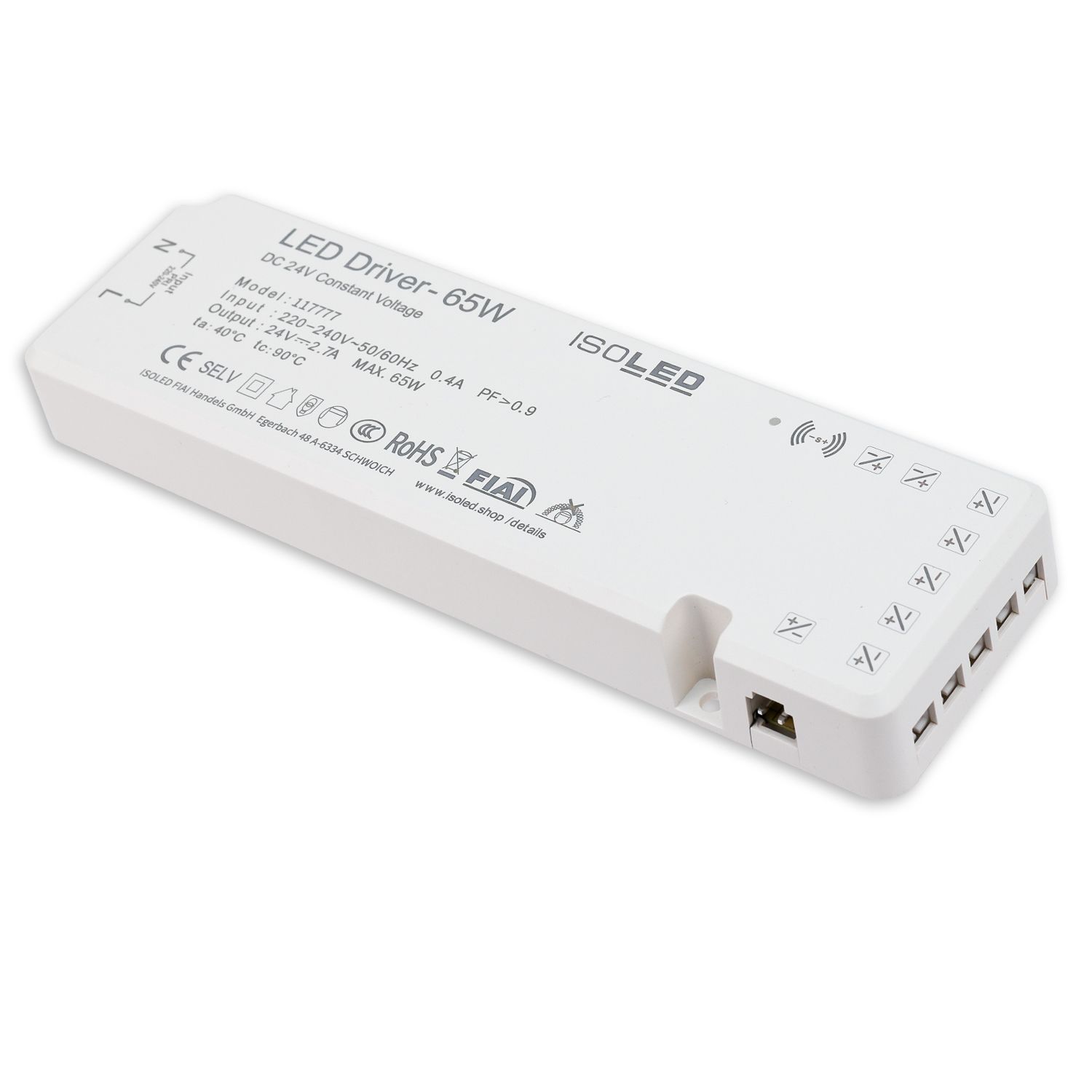ISOLED LED MiniAMP Trafo 24V/DC, 0-65W, 7x3A mit Master Sensor-Port - 4