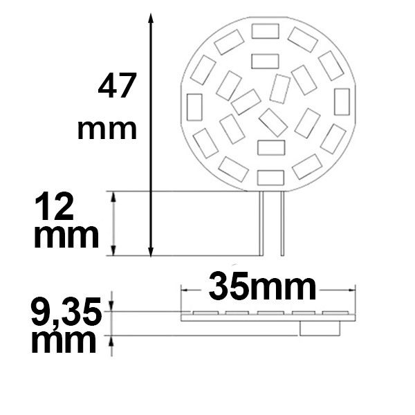 ISOLED G4 LED 21SMD, 3W, neutralweiß, Pin seitlich - 3