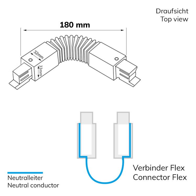 ISOLED 3-Phasen S1 Flex-Verbinder, weiß L: 245mm - 2