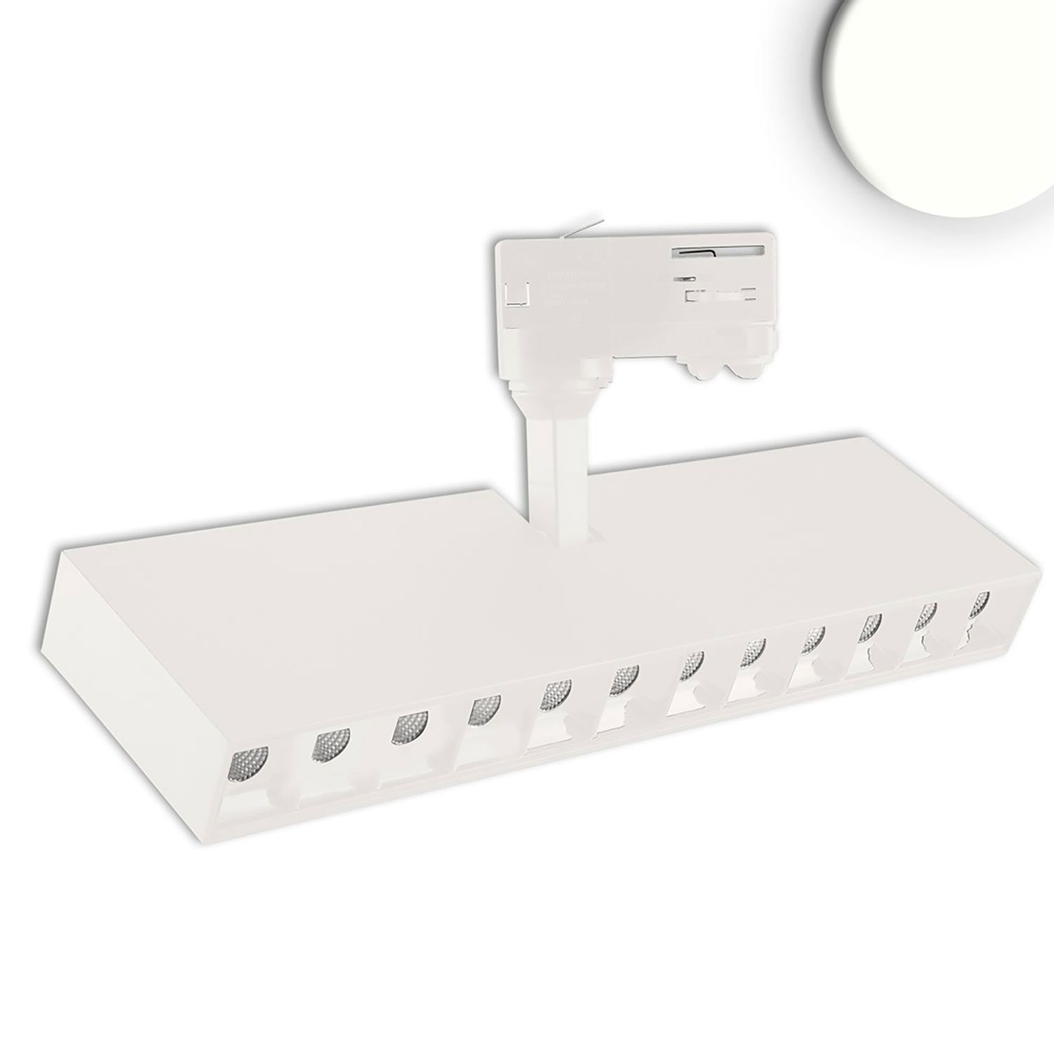 ISOLED 3-Phasen Raster-Schienenstrahler, 35W, 45°, weiß matt, 4000K - 1