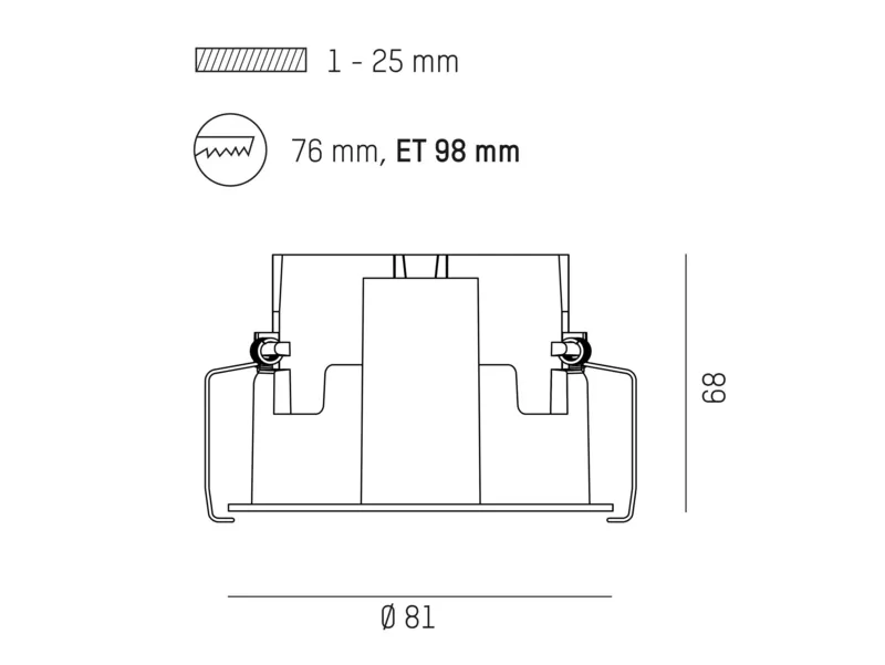 Molto Luce DARK NIGHT S MODUL EINBAURAHMEN (grau) - Produktbild 2