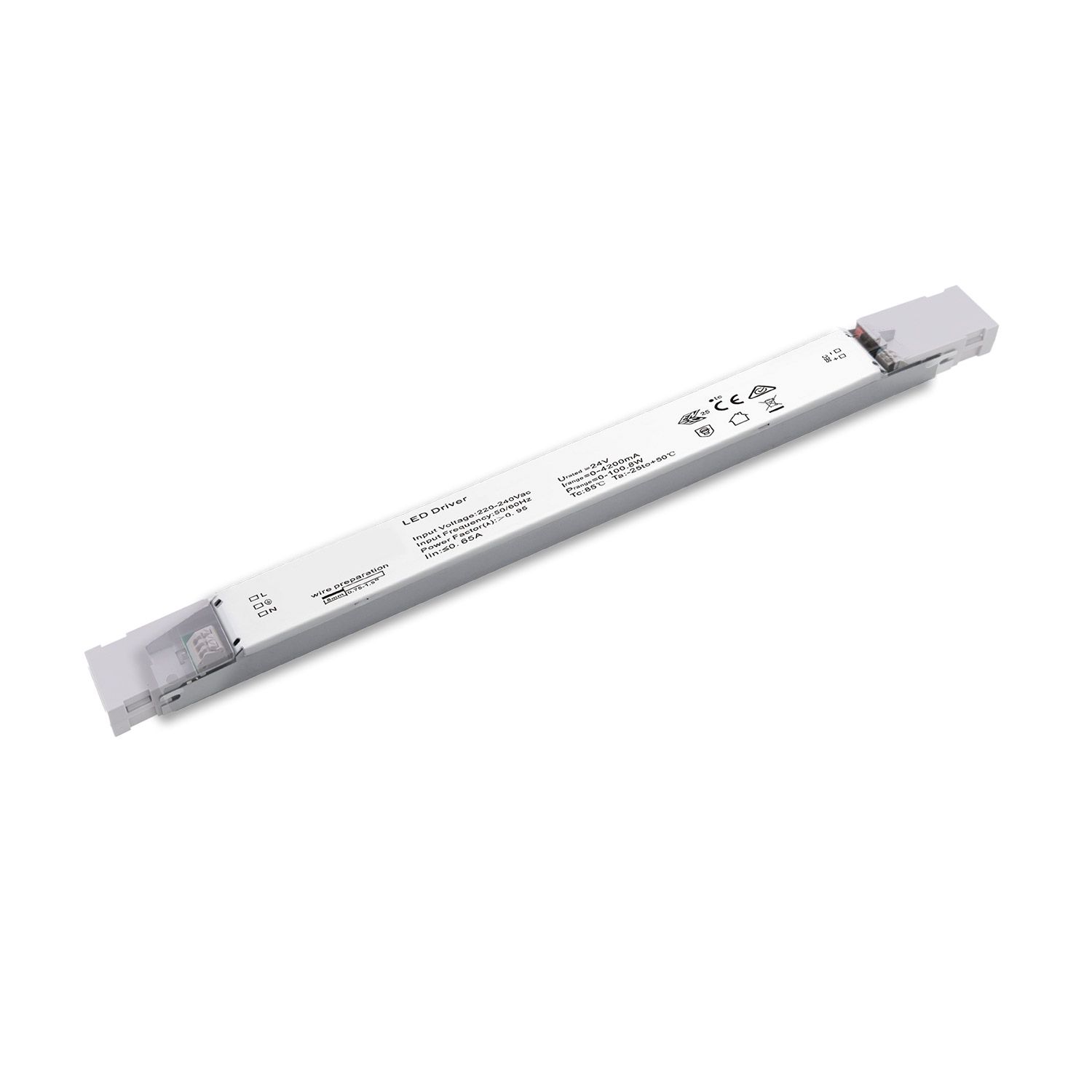 ISOLED LED Leuchten-Trafo 24V/DC, 0-100W, SELV, flach, schmal - 2