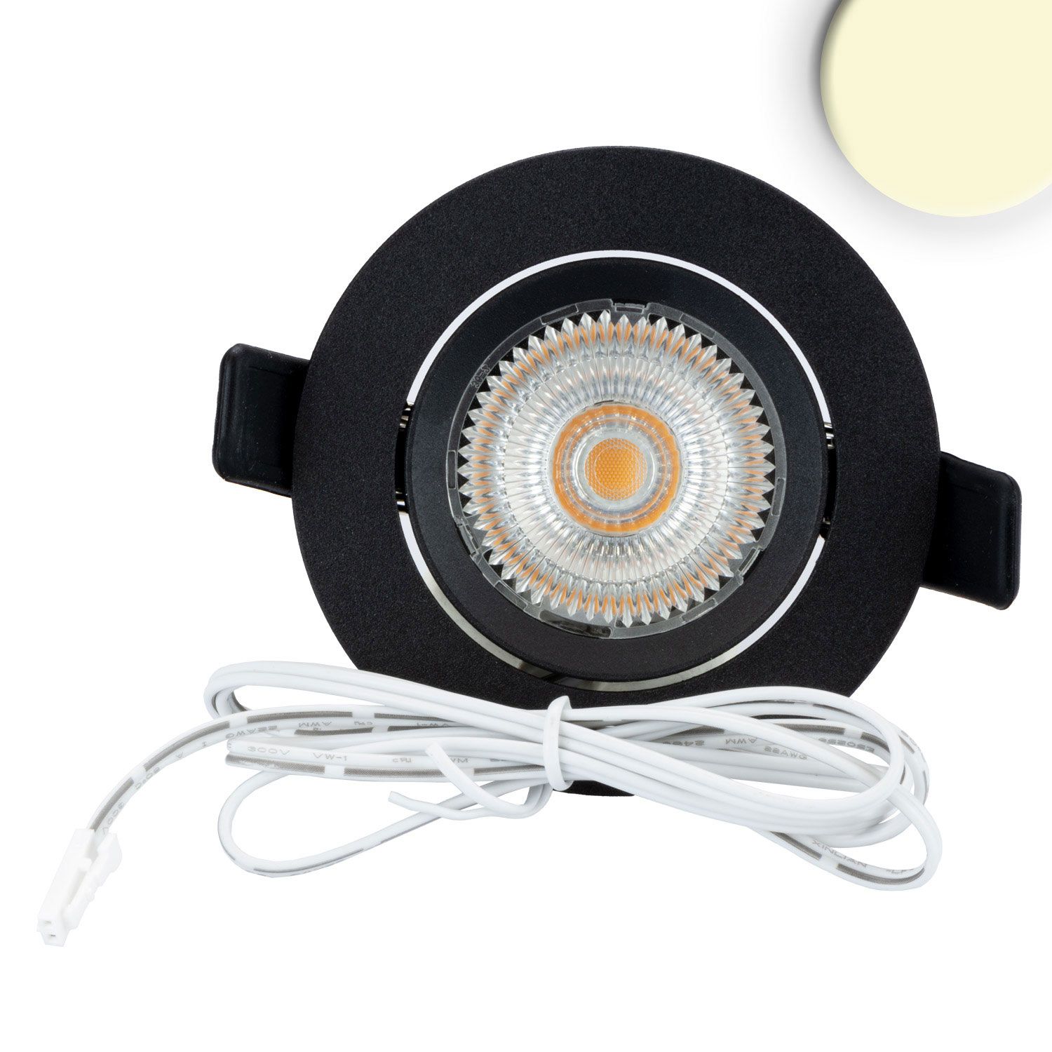 ISOLED LED Einbauleuchte Slim68 MiniAMP schwarz, rund, 8W, 24V DC, warmweiß, dimmbar - 3