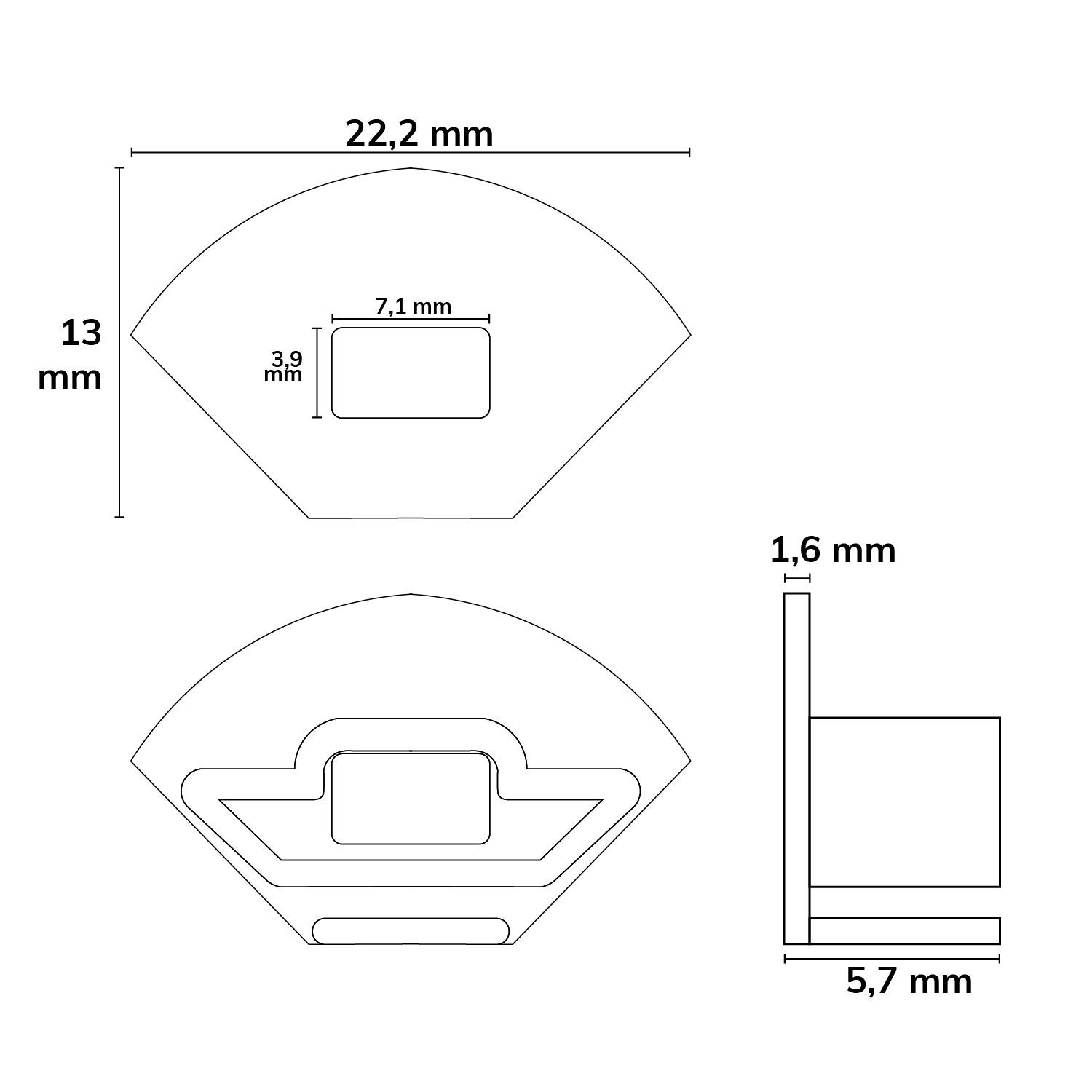 ISOLED Endkappe EC88 für Profil CORNER10 SLIM mit Kabeldurchführung, 1 STK - 3