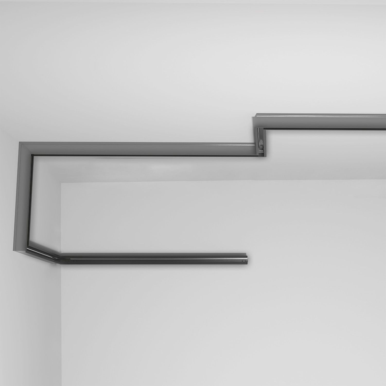 ISOLED Track48 Einbauschiene, schwarz, 200cm, 4-polig, inkl. Endkappen und Schutzcover - 5