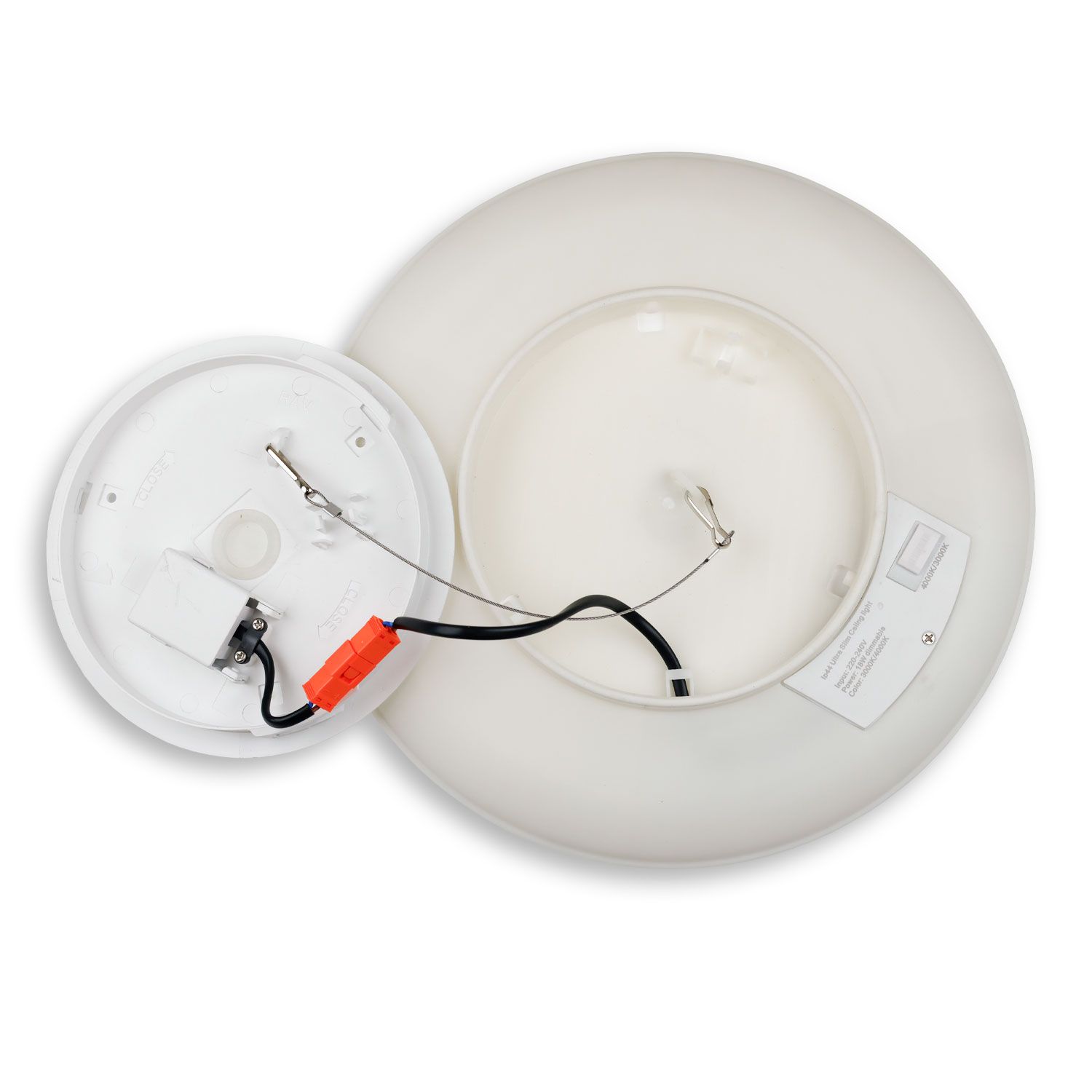 ISOLED LED Deckenleuchte Slim400 PRO, 25W, schwarz, rund, IP44, DN400, 3000|4000|5000K, Up&Down - 3
