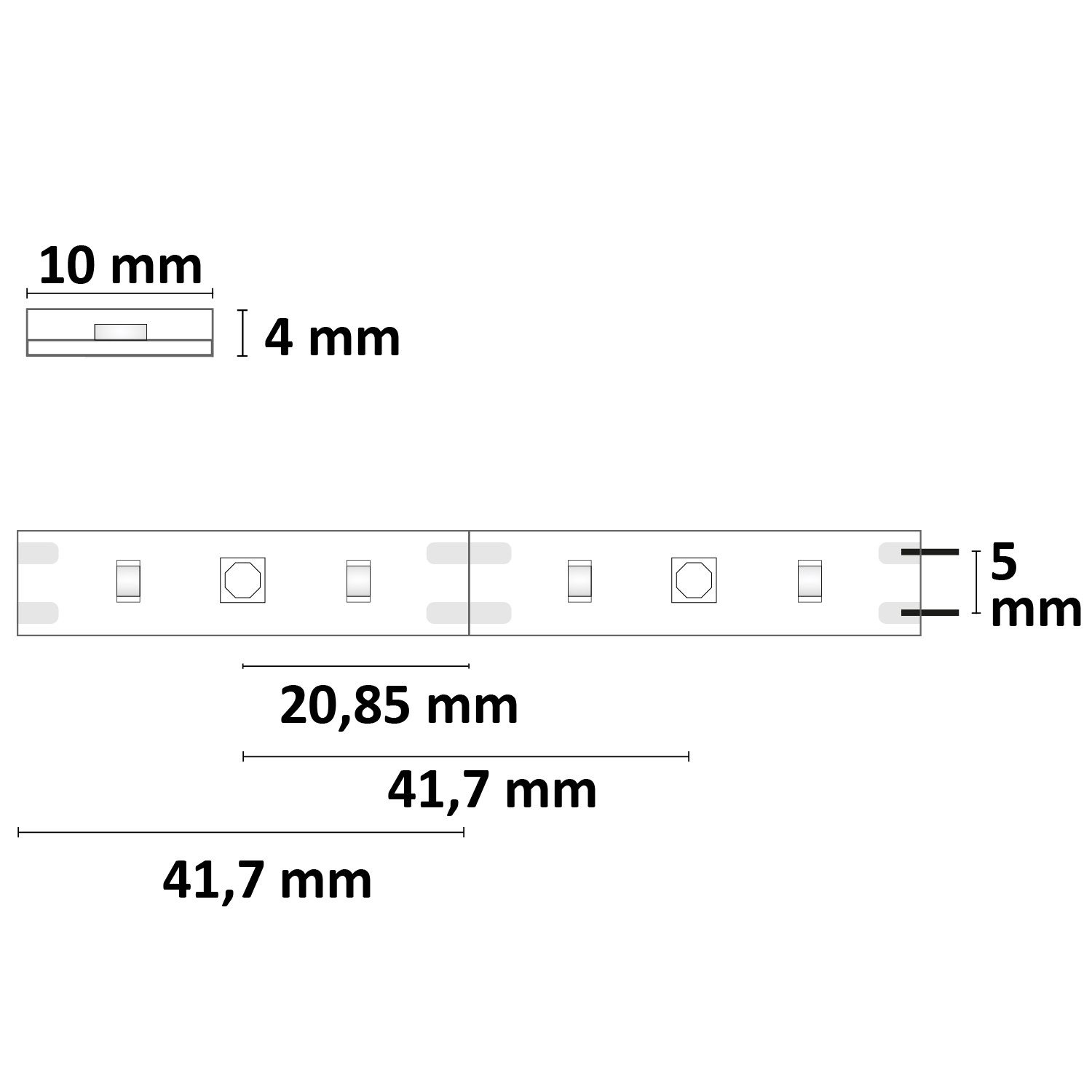 ISOLED LED UV-C MiniAMP Flexband 270nm, 12V DC, 12W, IP54, 116cm, weiß, eins. Kabel + maleAMP, 24 LED/m - 3