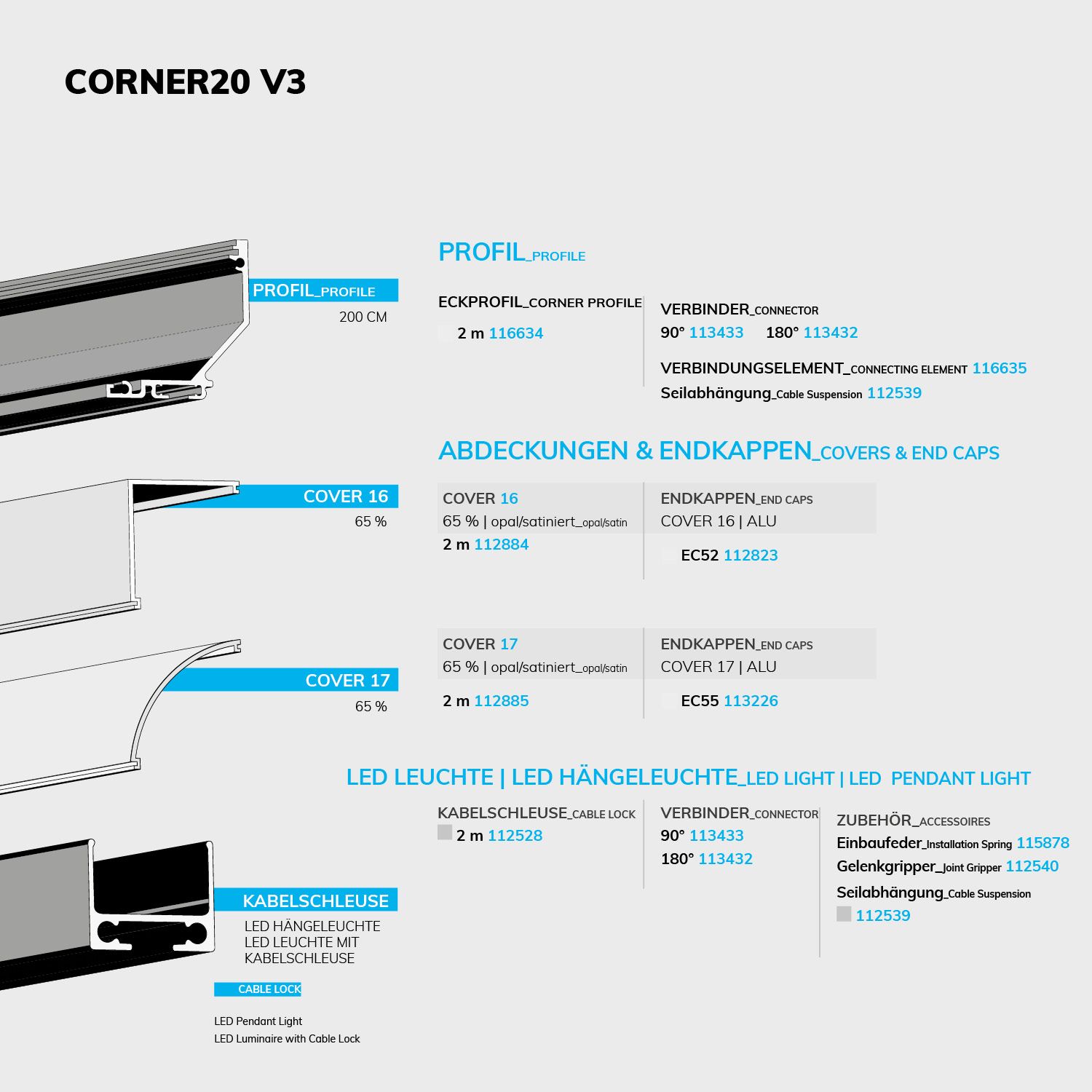 ISOLED LED Eckprofil CORNER20 V3, Aluminium eloxiert, 200cm - 2