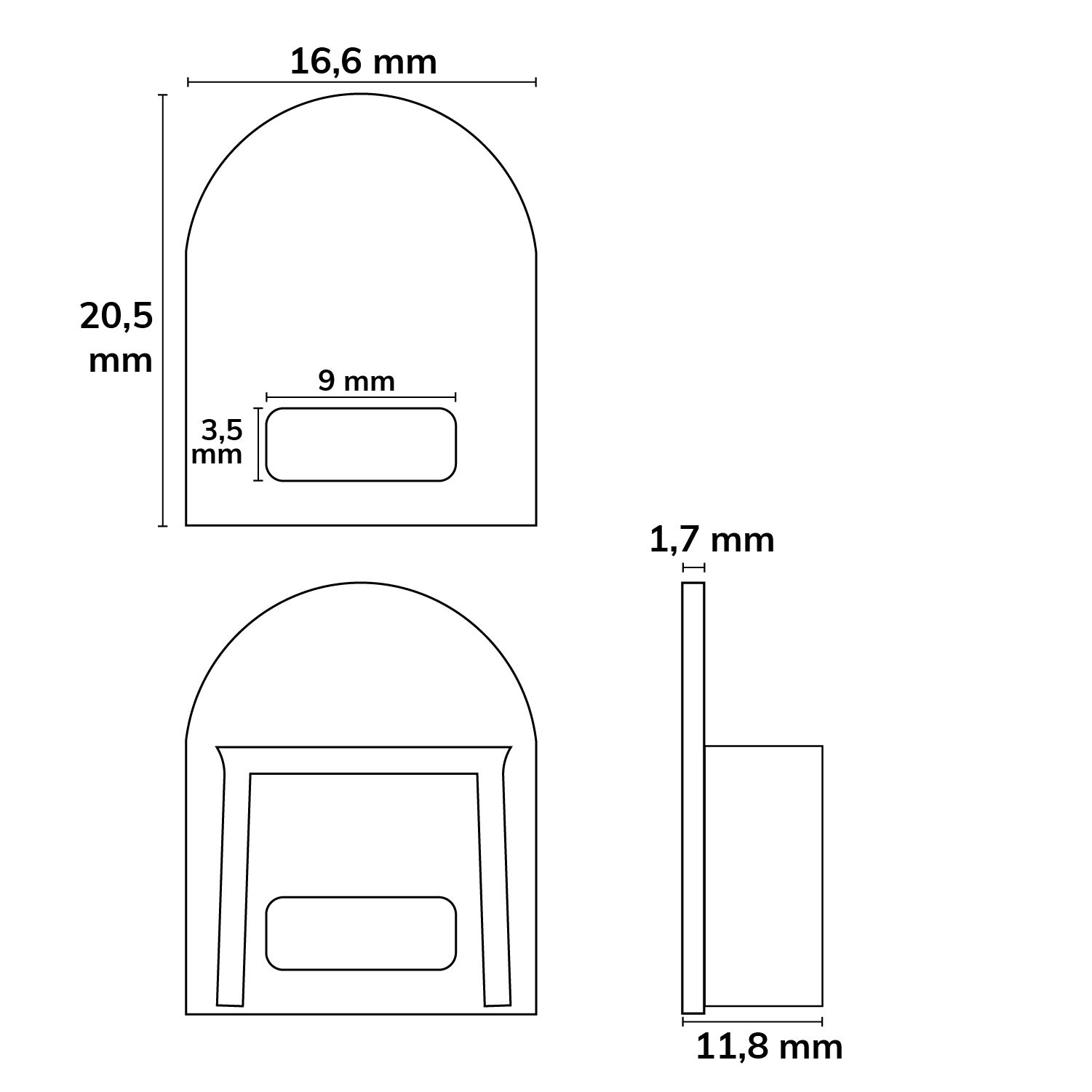 ISOLED Endkappe EC14B schwarz für Profil SURF12 BORDERLESS mit Kabeldurchführung, 1 STK - 2